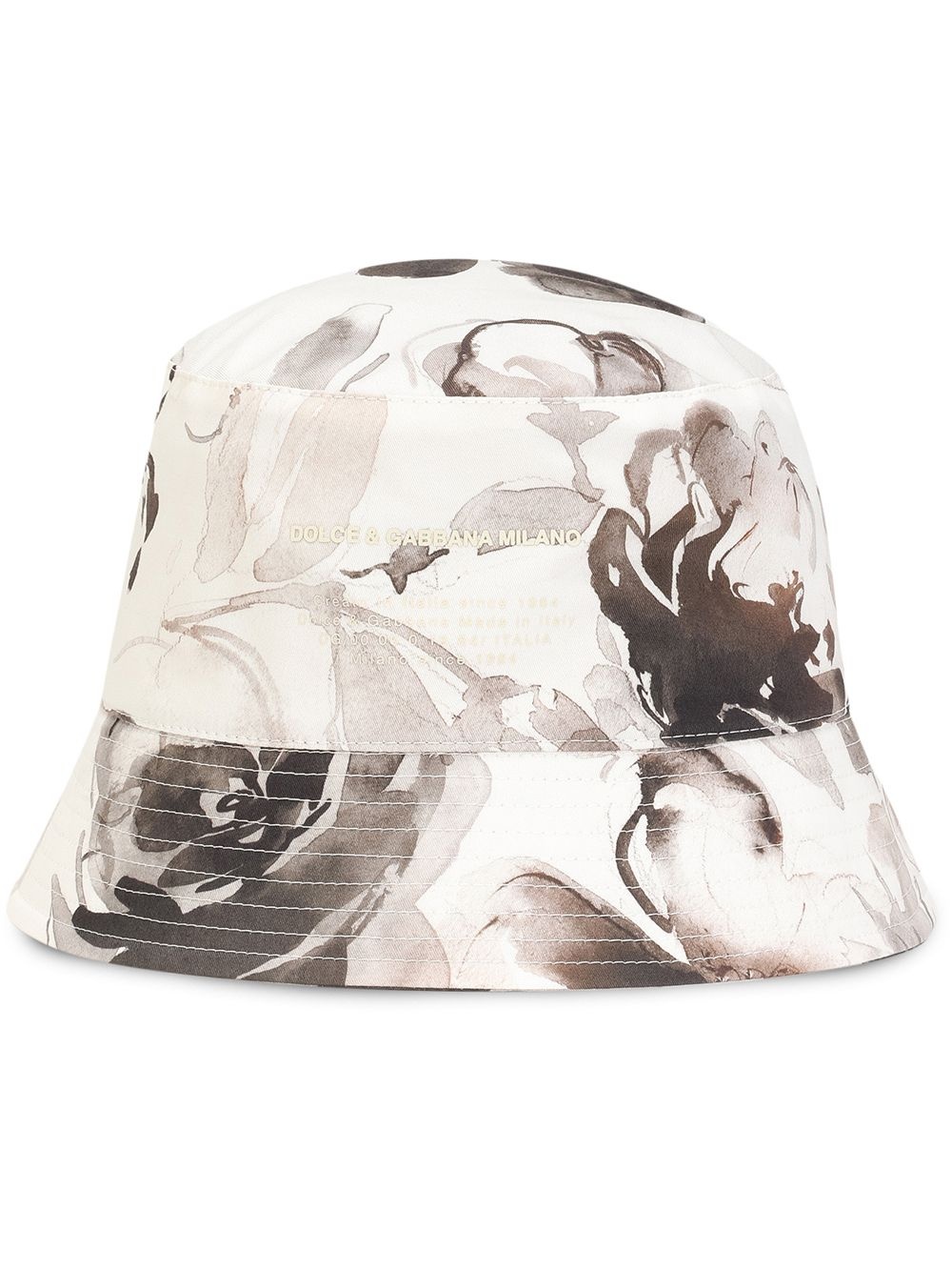 logo-embossed floral-print bucket hat - 1