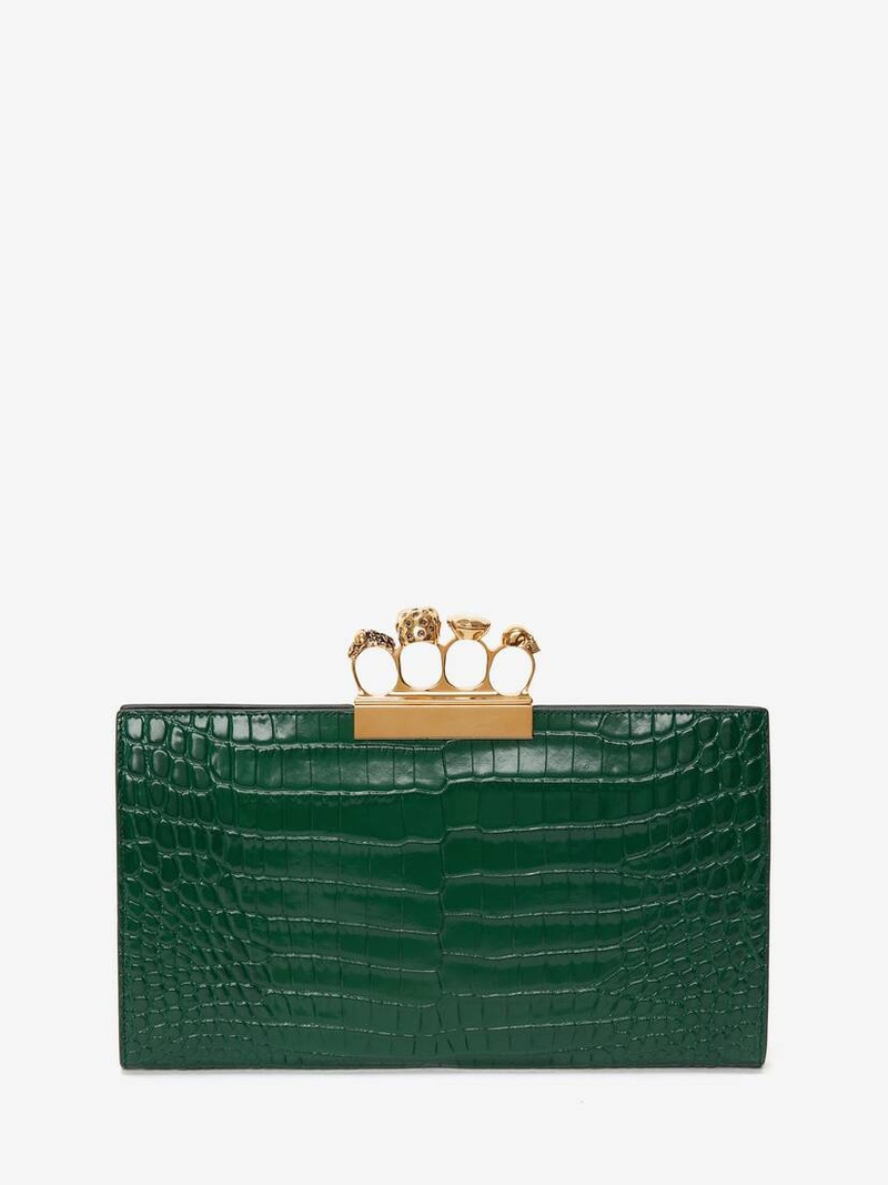 Women's Jewelled Flat Pouch in Emerald 3