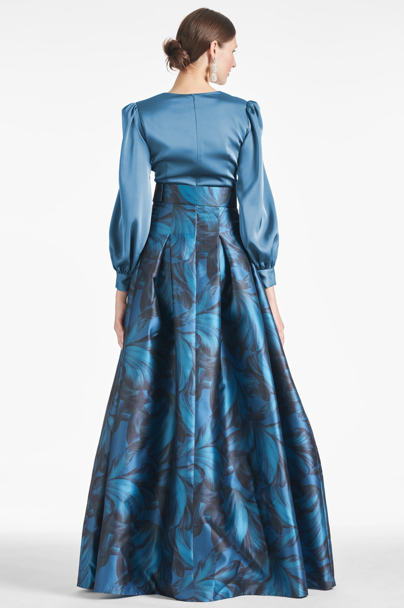 SACHIN & BABI Zoe Gown - Smokey Slate/Tonal Petal outlook