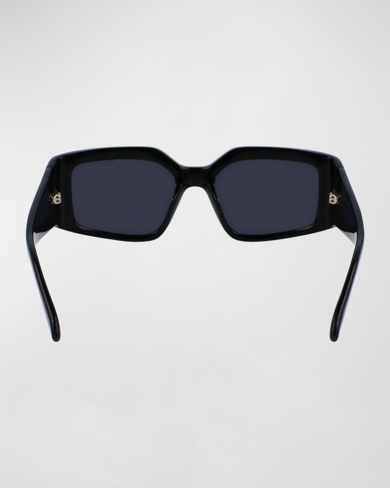 Micro-Logo Acetate Rectangle Sunglasses 6