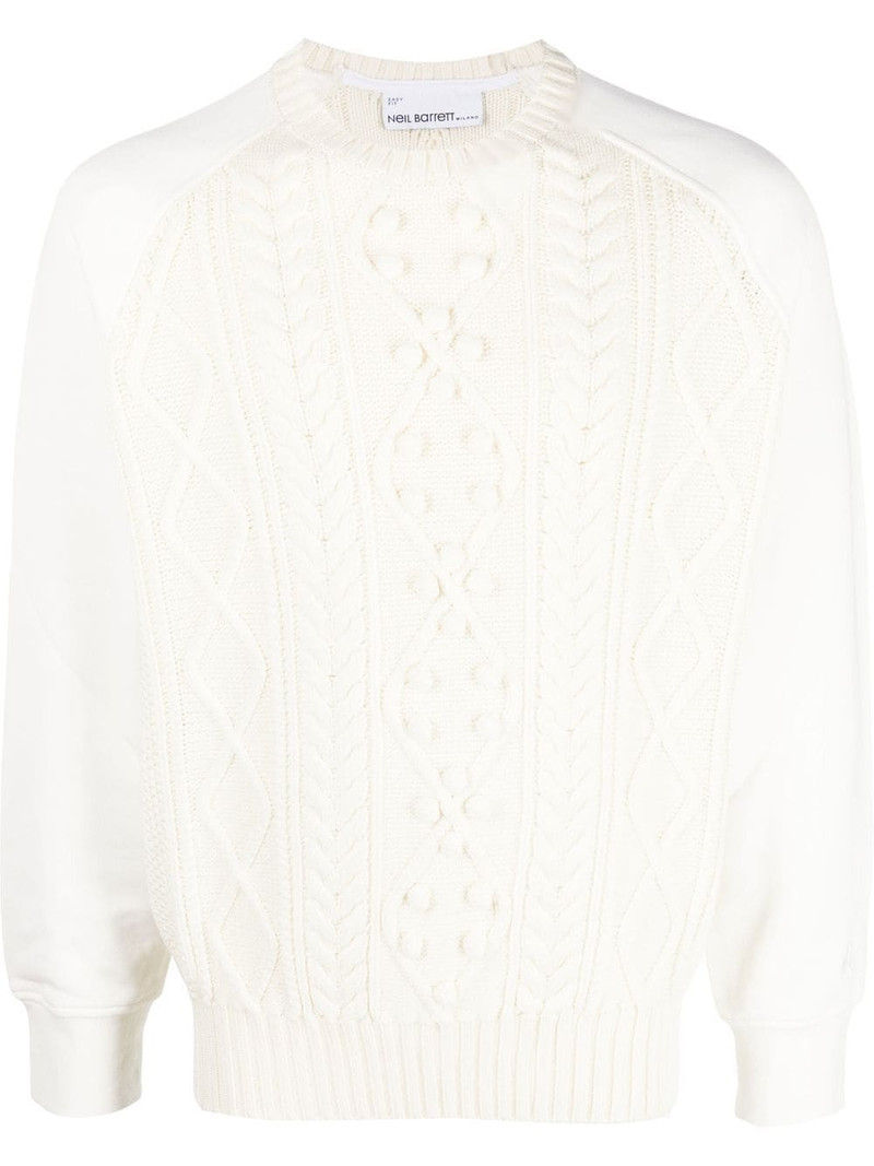 crew-neck hybrid jumper 1