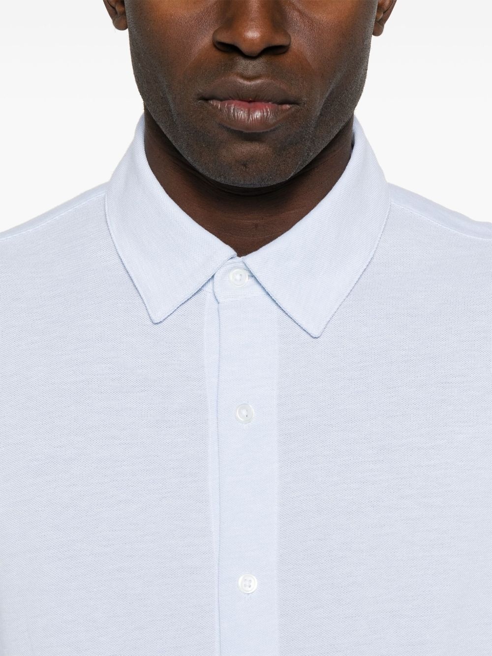 piqué-weave cotton shirt - 5