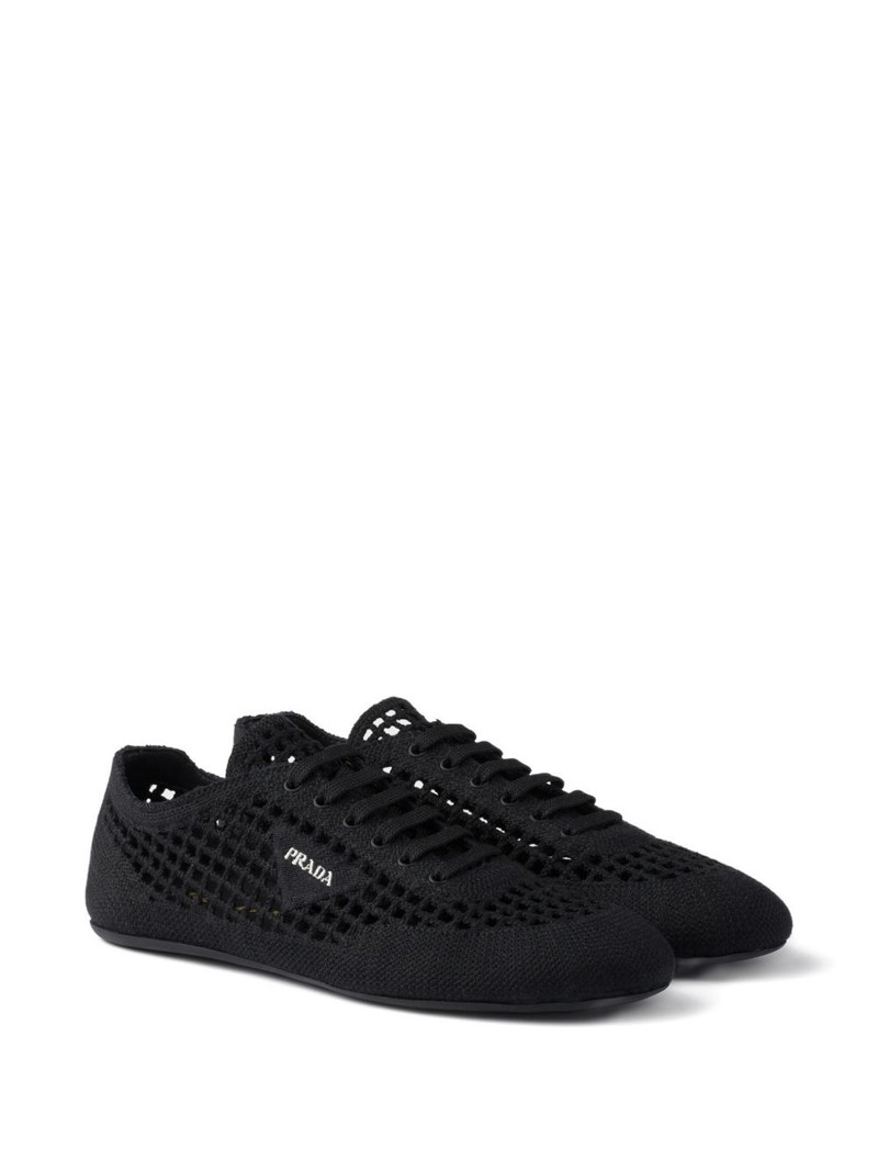 Prada round-toe lace-up sneakers outlook