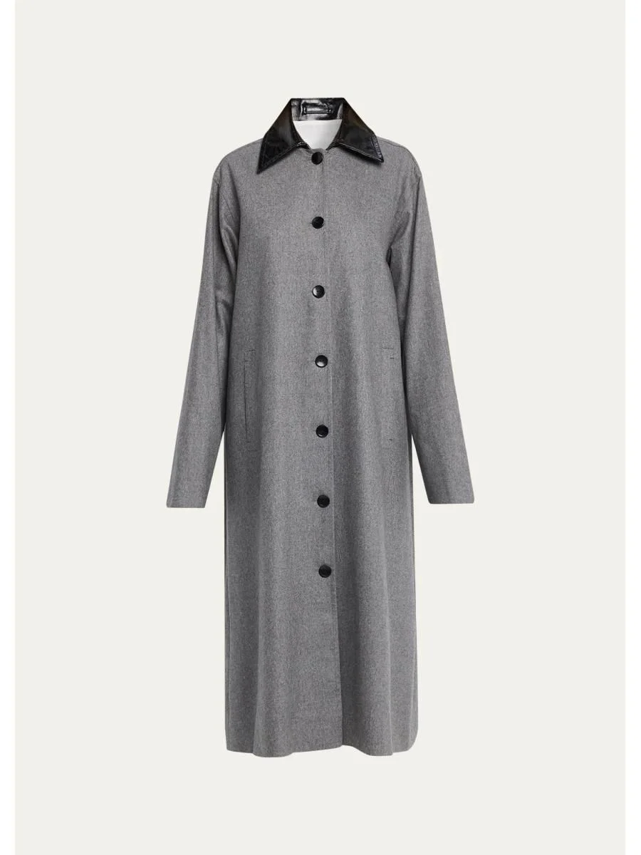 Melange Wool-Cashmere Swing Coat - 1