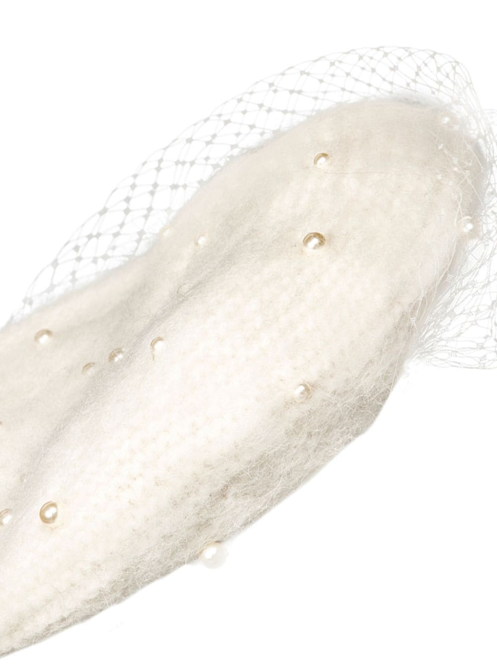 pearl-embellishment voilette beret - 2