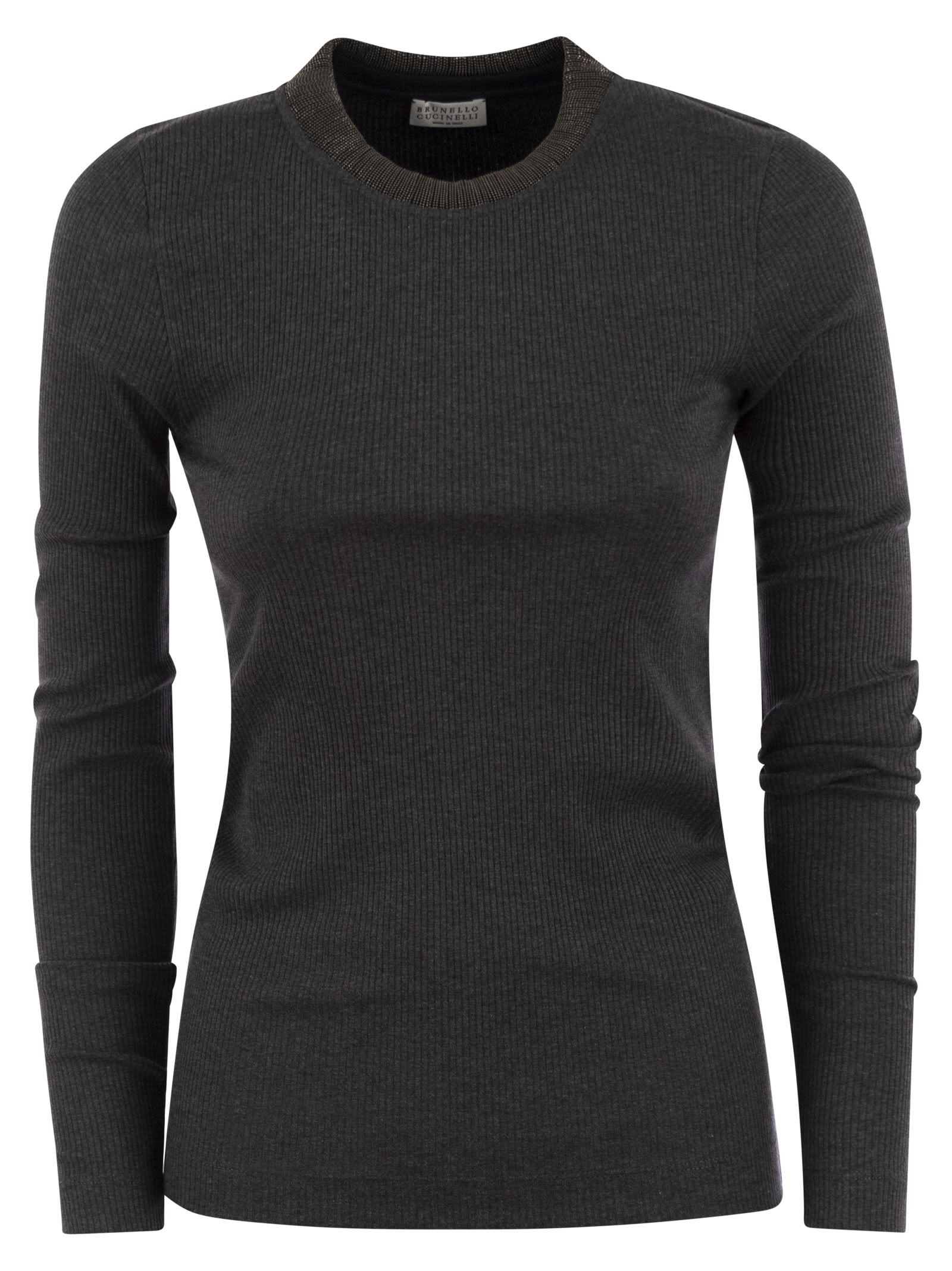 Brunello Cucinelli Women Ribbed Stretch Cotton Jersey - 1