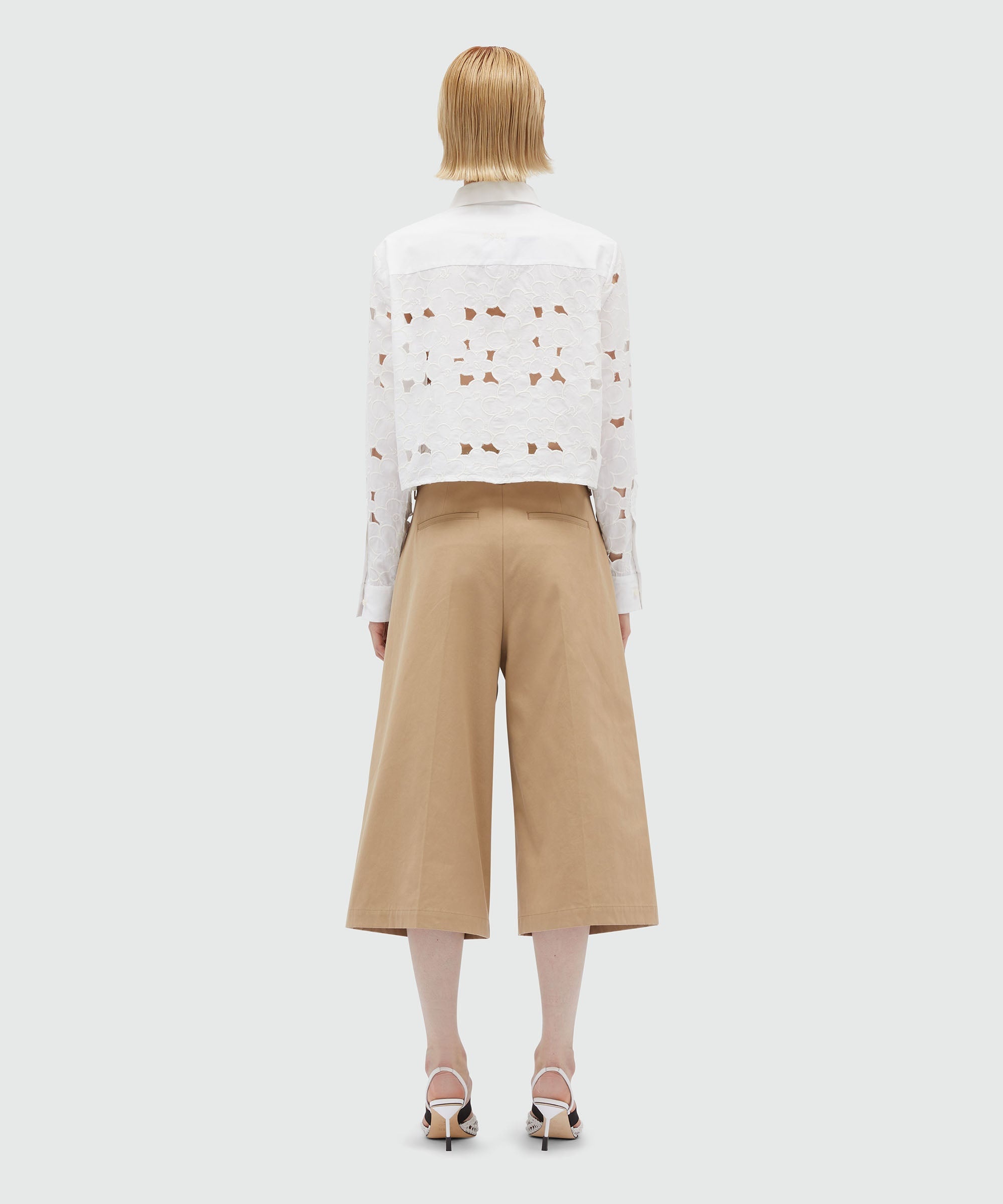 Bermuda shorts in camel faille cotton - 3
