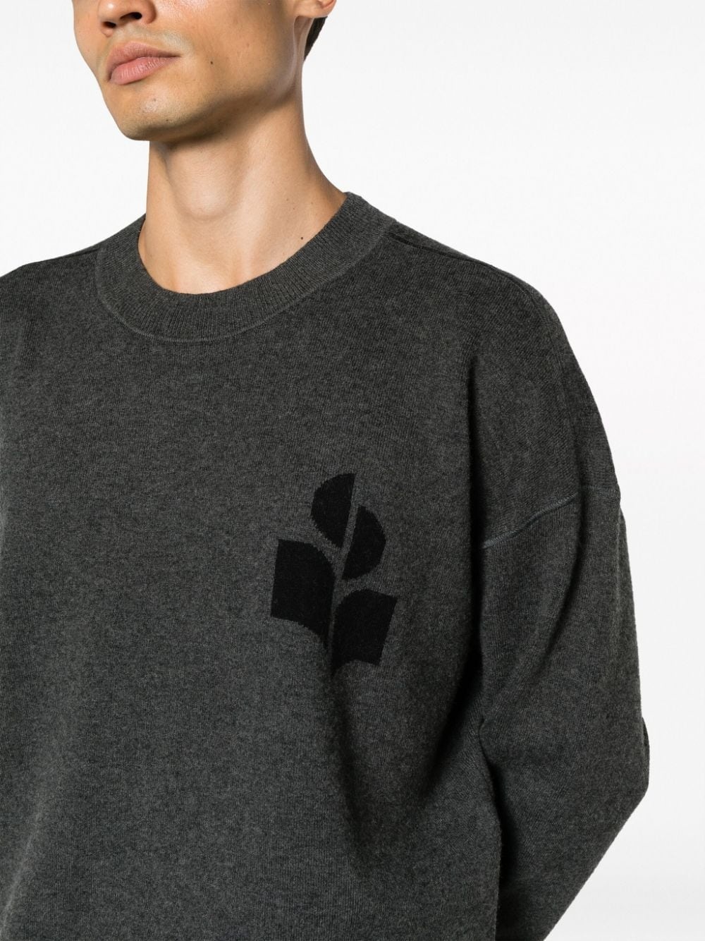 logo-intarsia fine-knit jumper - 5