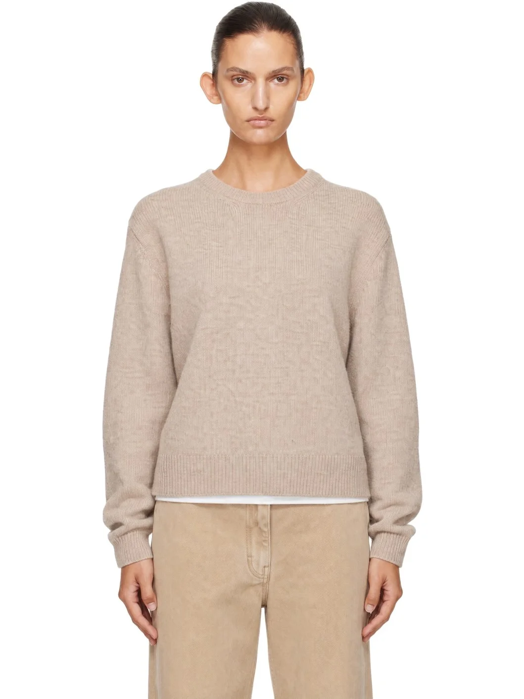 Beige Provence Convertible Tie Knit Top - 1