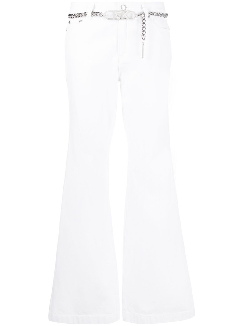 chain-link belt flared trousers 1