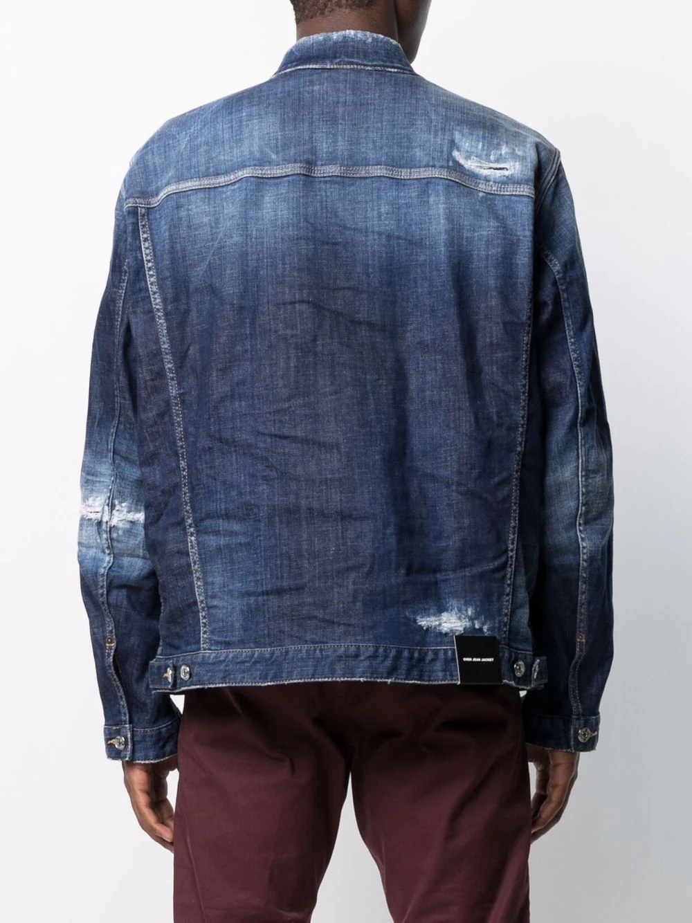 ripped-detailing denim jacket - 4