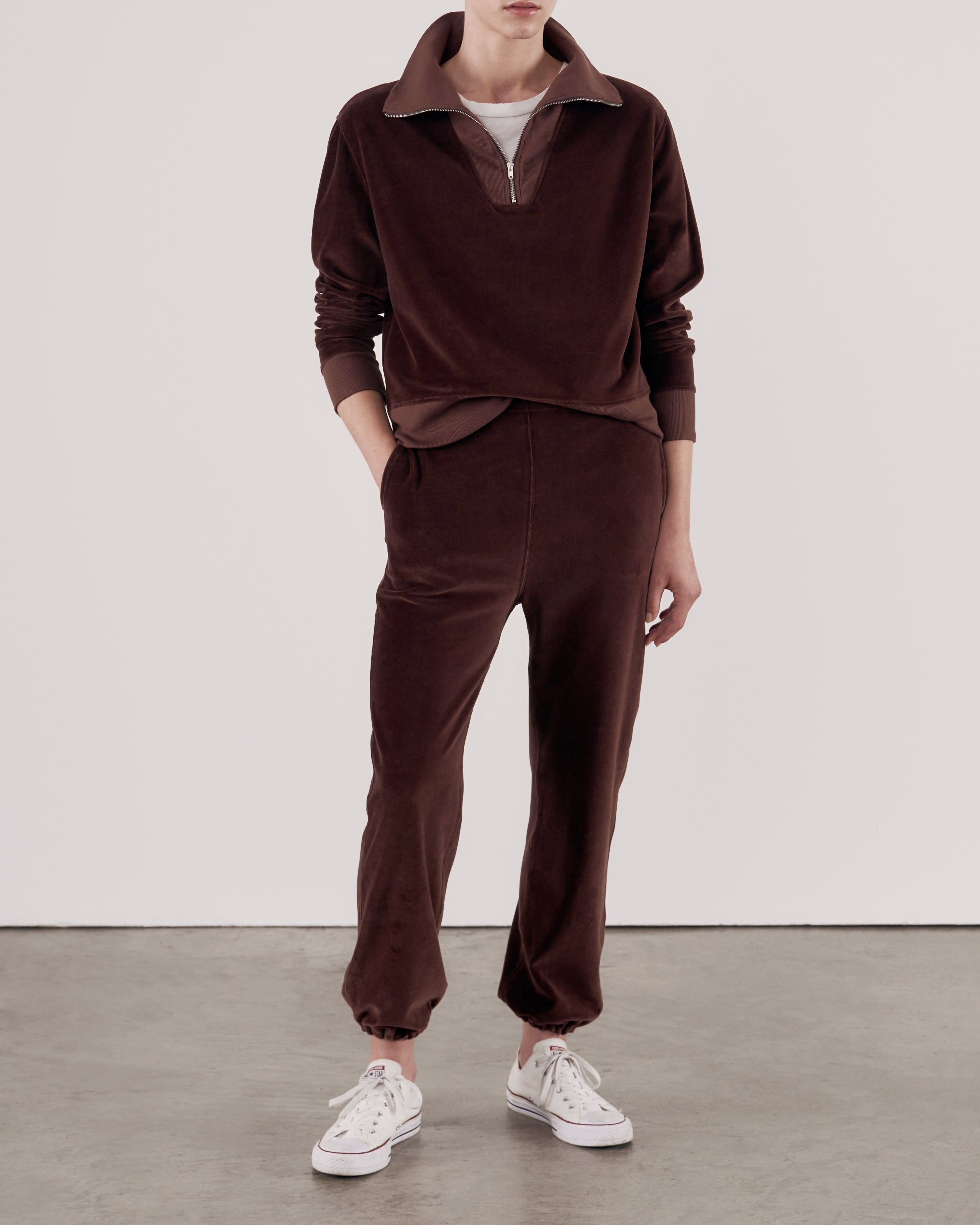 BENTLEY VELOUR QUARTER ZIP SWEATSHIRT - 4