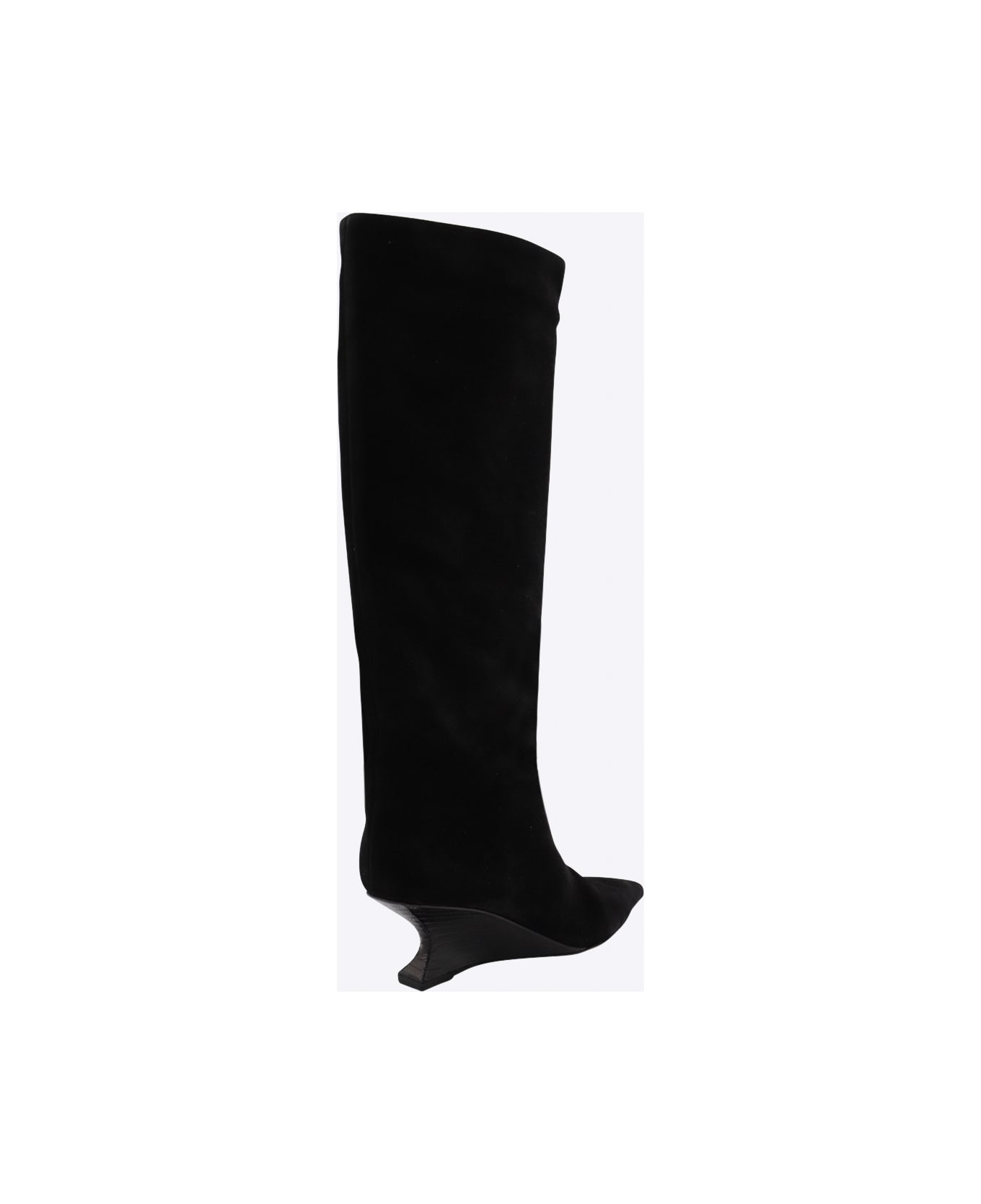 Black Leather Nina Boots - 3