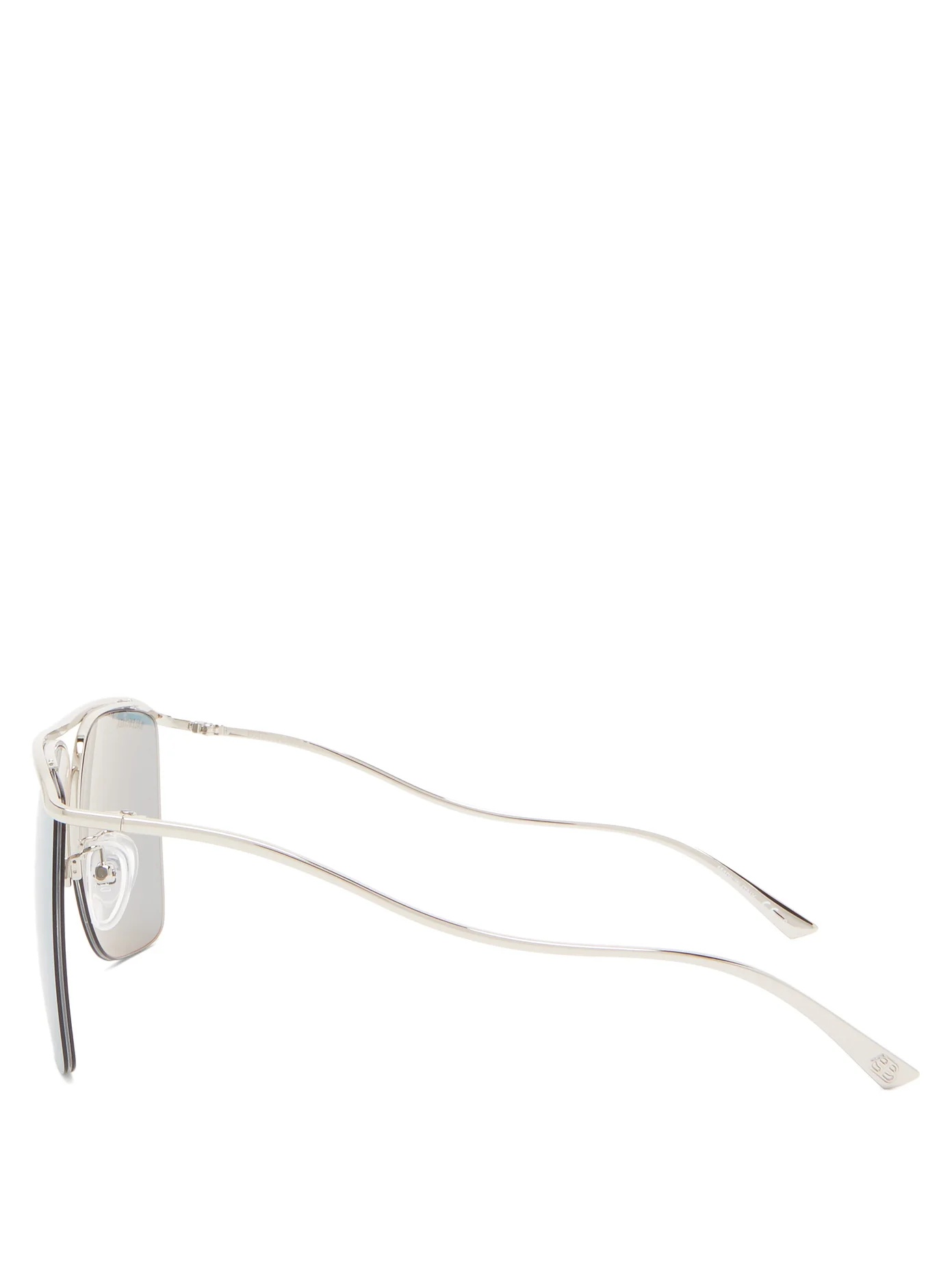 Curve reflective navigator metal sunglasses - 4