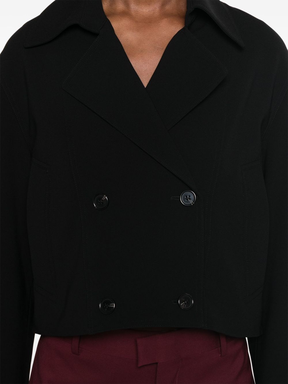 crepe cropped jacket - 5