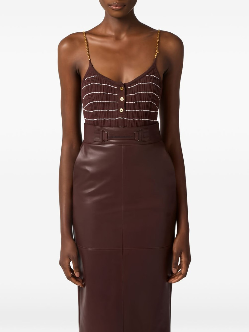metal chain striped knitted tank top 4