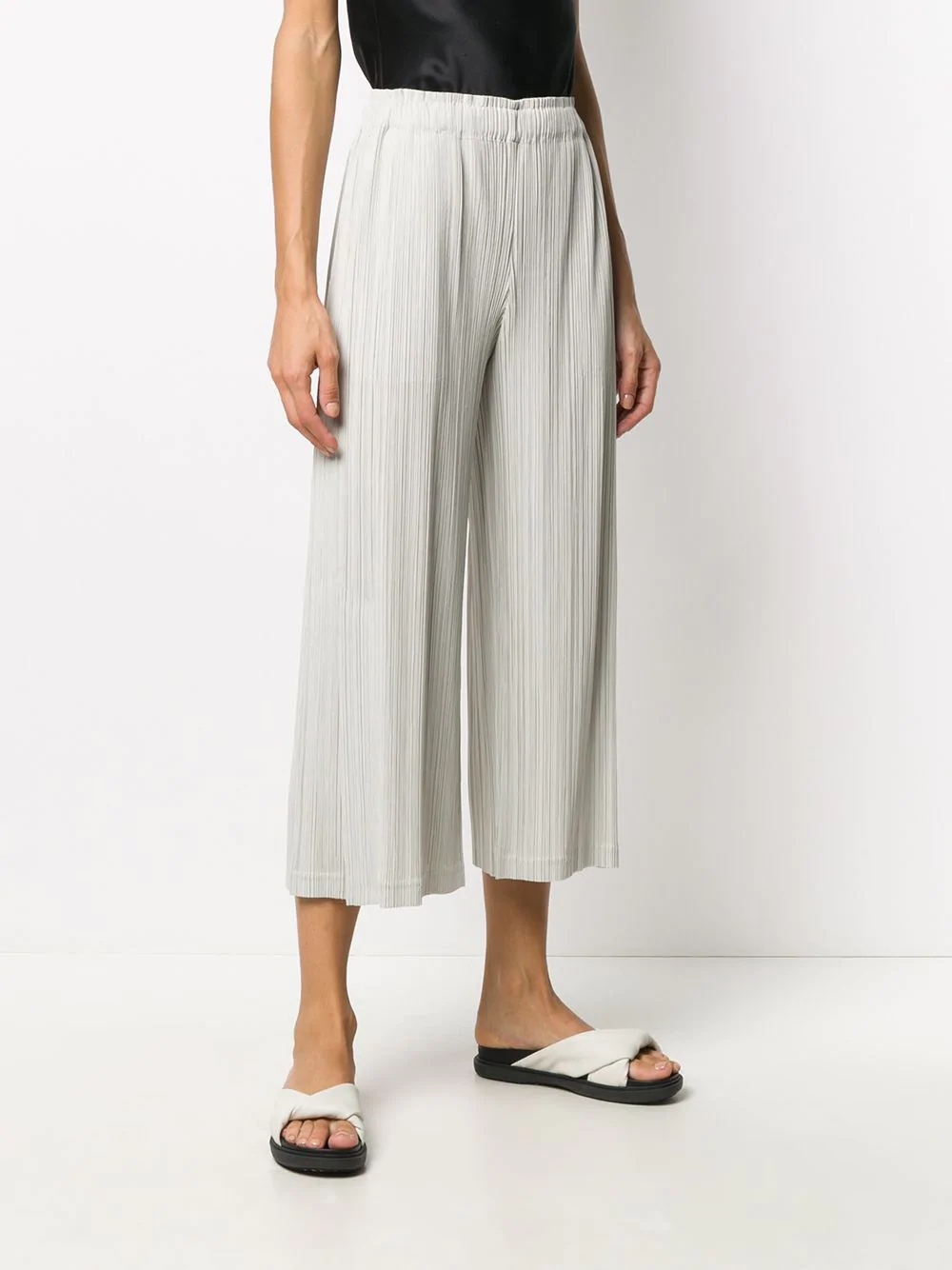 cropped plissé trousers - 3