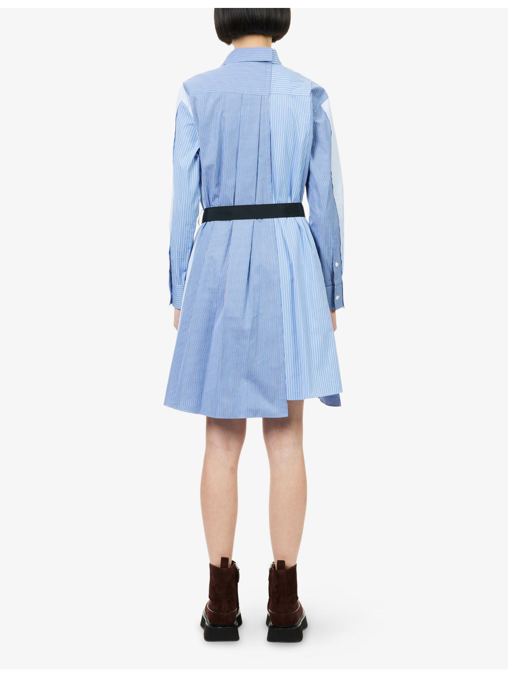 Stripe-Print Belted Cotton-Poplin Shirt Dress - 4