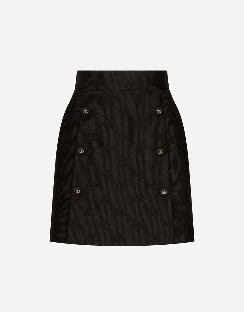 Jacquard miniskirt with all-over DG logo 1