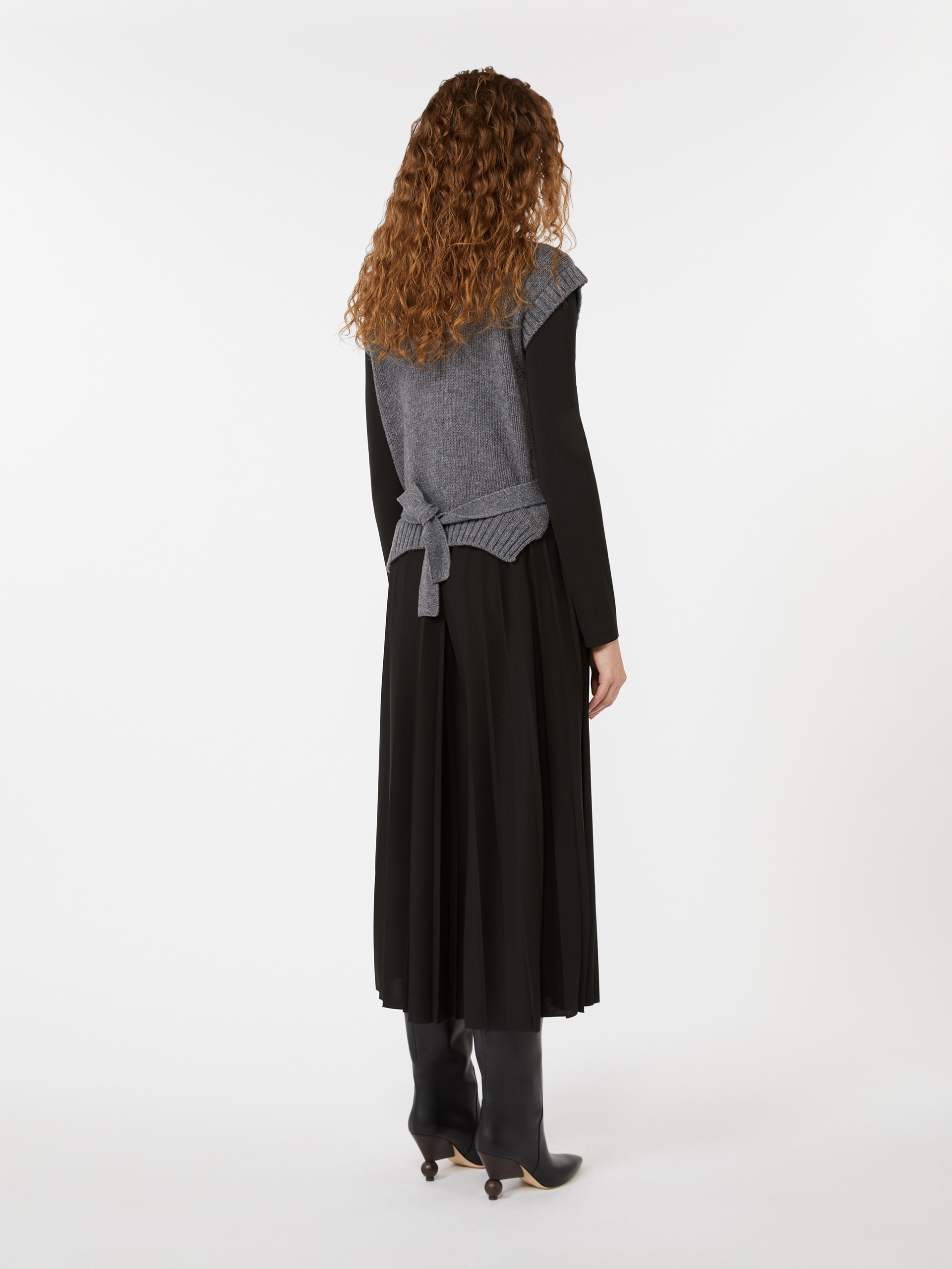 EBRO 2-in-1 jersey and wool knit dress - 4