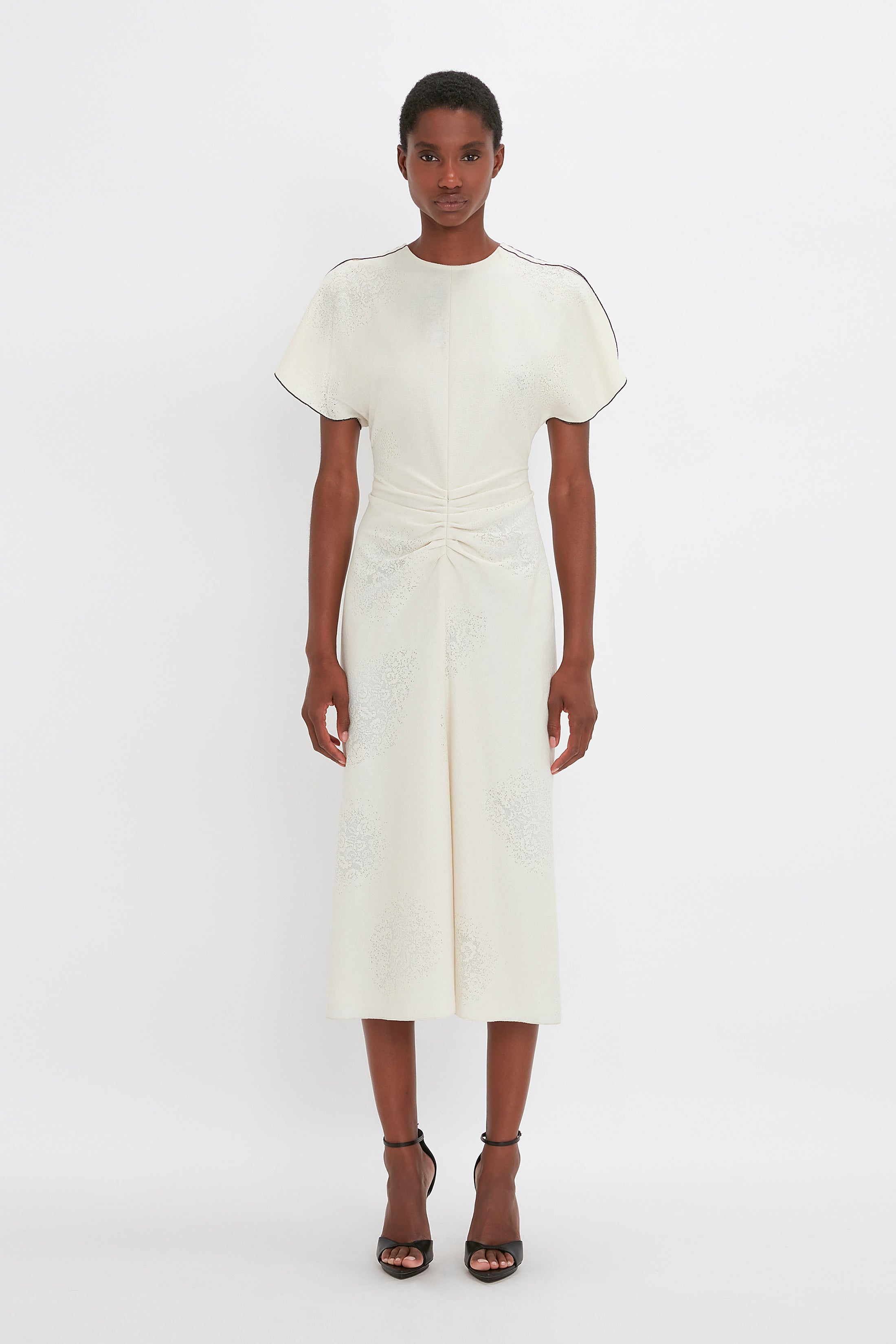 【VICTORIA BECKHAM】クレープ ミディドレス アイボリー VICTORIA BECKHAM】クレープ ミディドレス アイボリー (Victoria