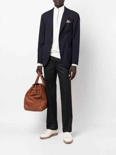 Brioni drawstring straight-leg trousers outlook