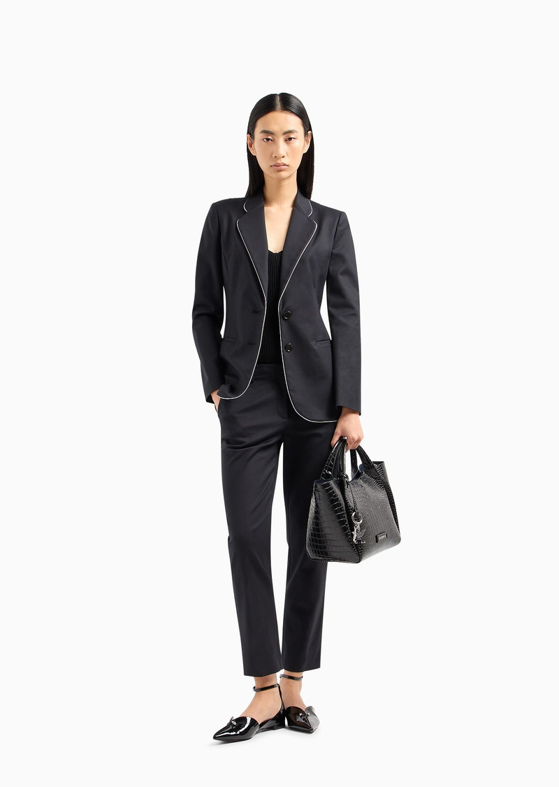 Shopper bag with mock-croc finish and logo charm 7