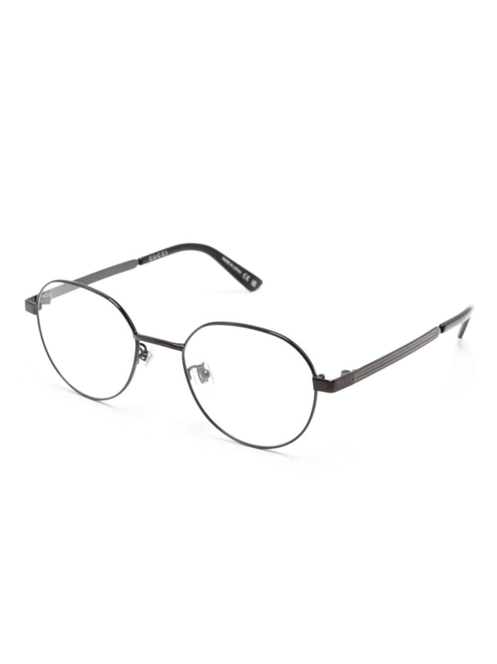 Web-stripe oval-frame glasses - 2