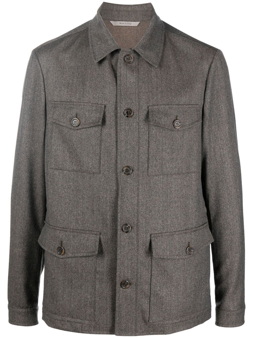 military style wool jacket - 1