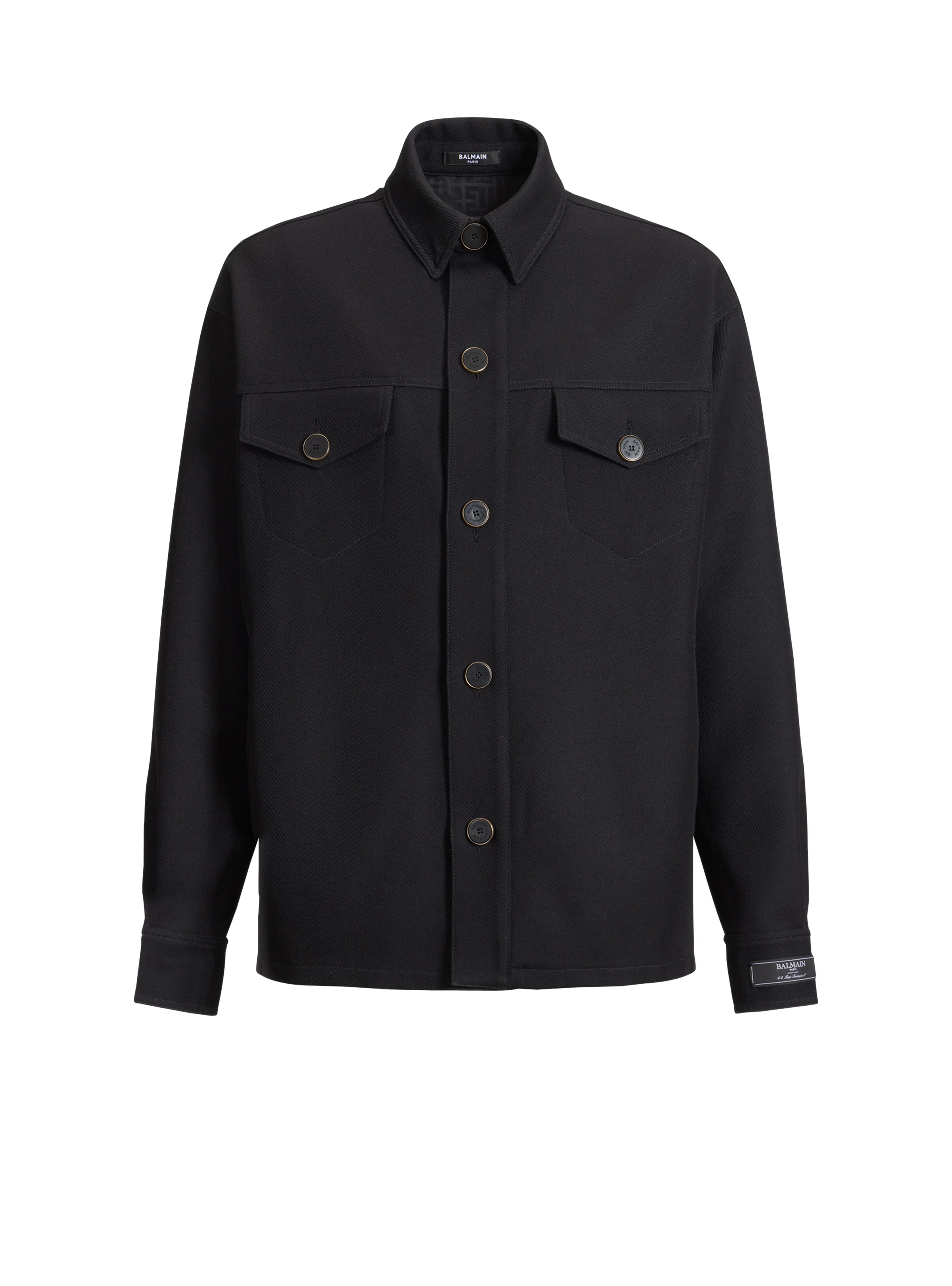 Wool twill overshirt - 1