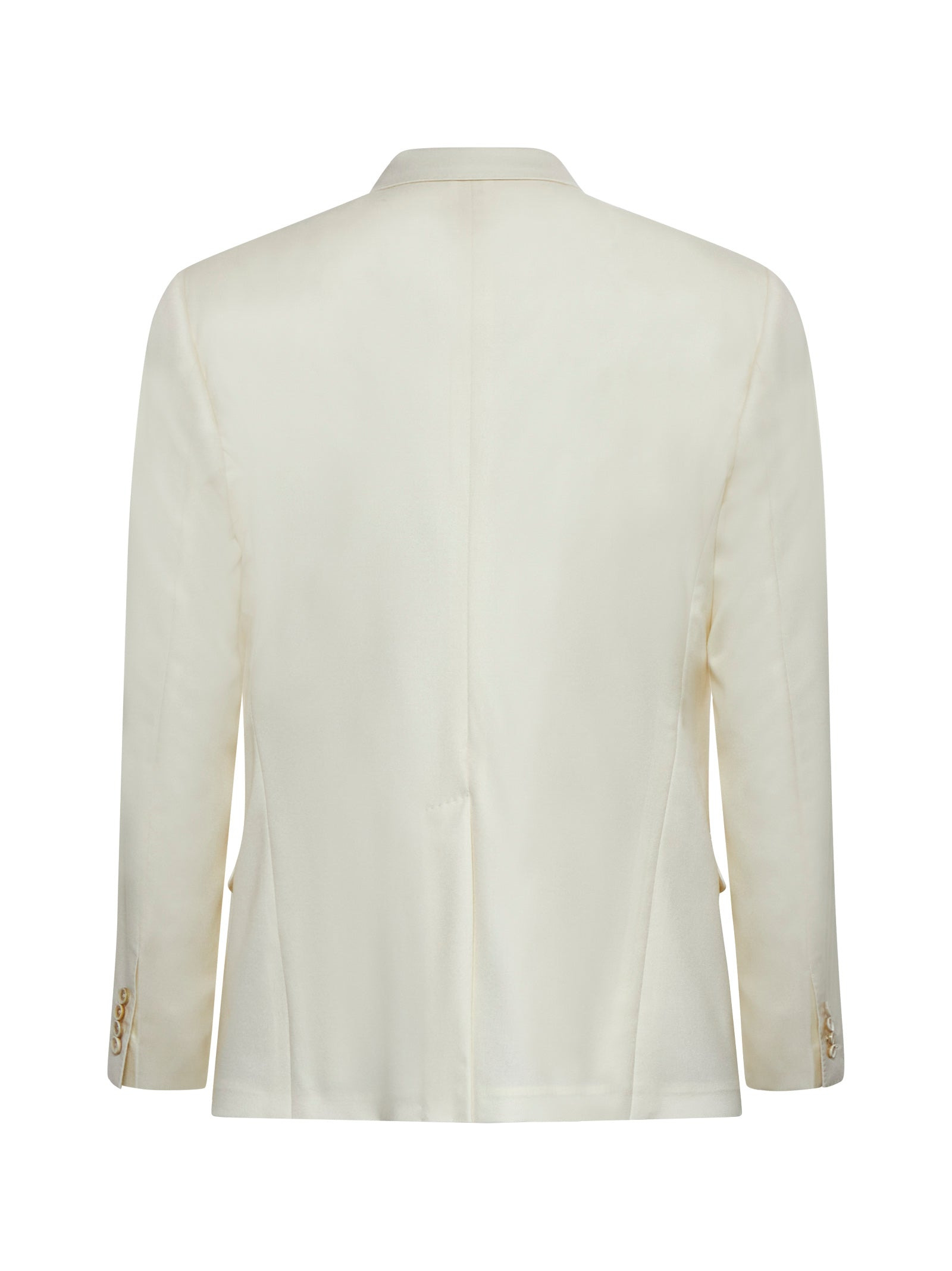 Dolce & Gabbana Men Ivory Flannel Double-Breasted Blazer - 2