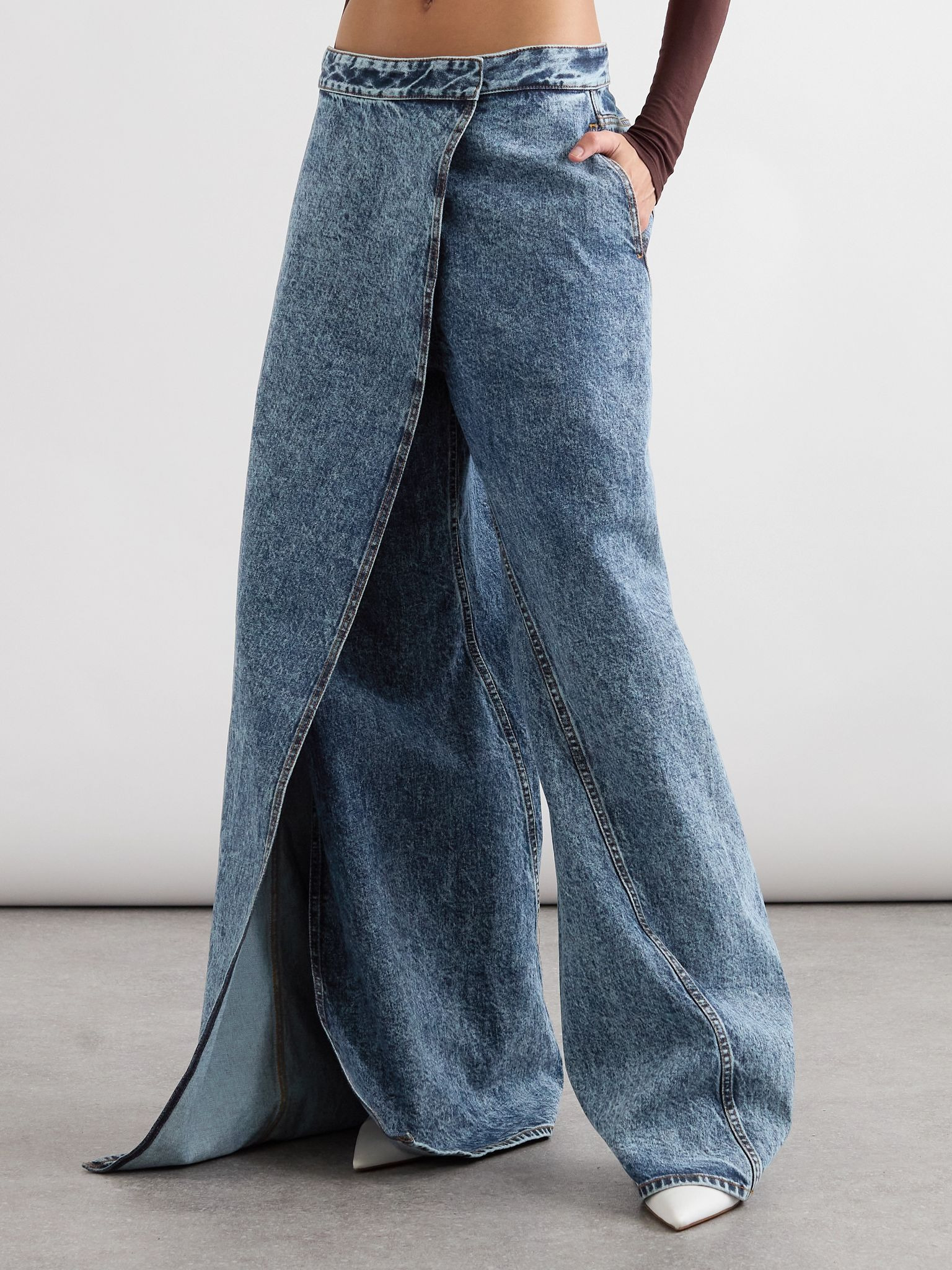 Asymmetric wide-leg jeans Blue - 3