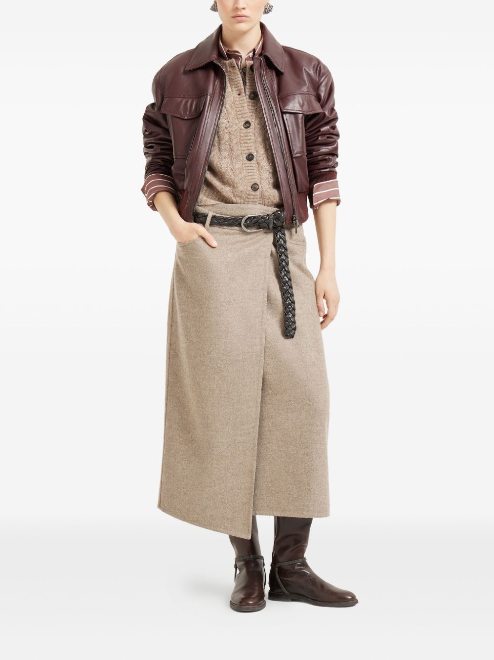 wrap wool skirt - 2
