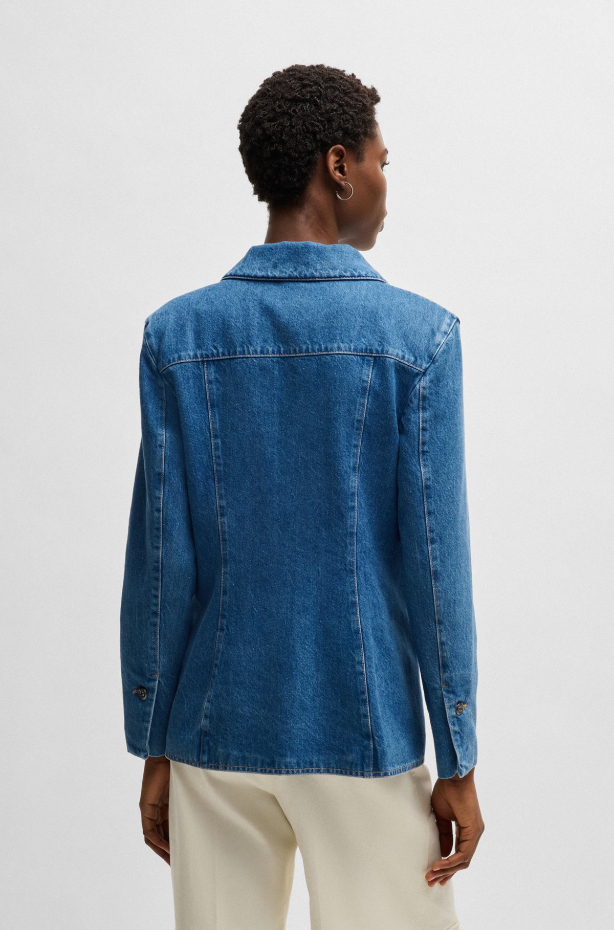 SLIM-FIT BLAZER IN BLUE SELVEDGE DENIM - 4