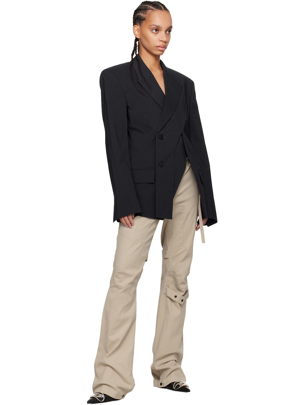 Navy Oversize Split Blazer - 4