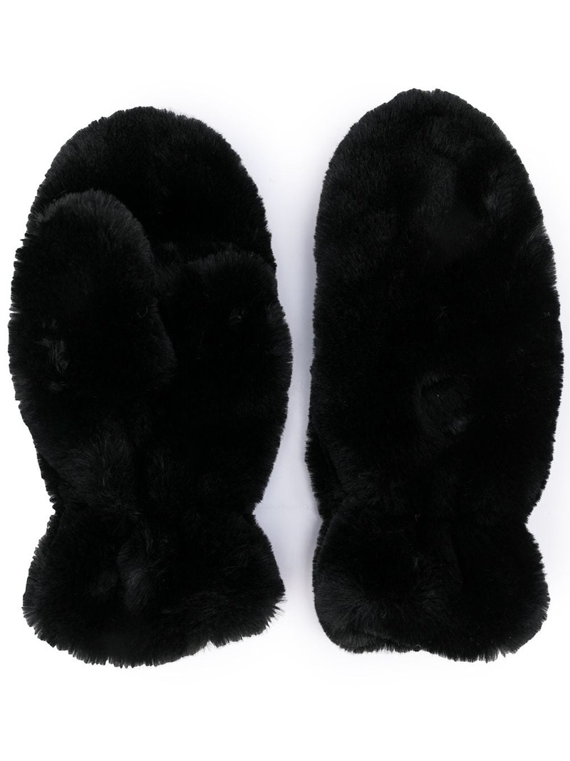Coco faux-fur mittens 1