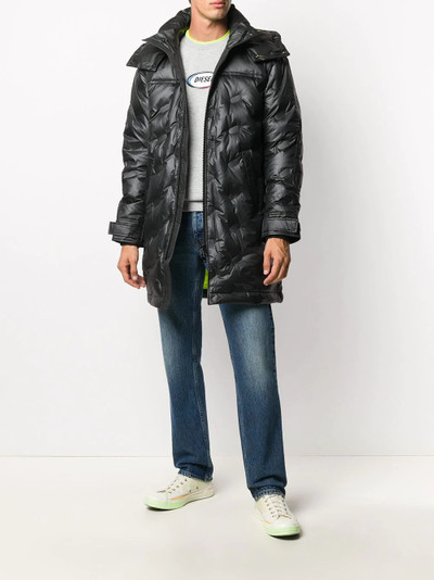 Diesel quilted logo parka coat  outlook