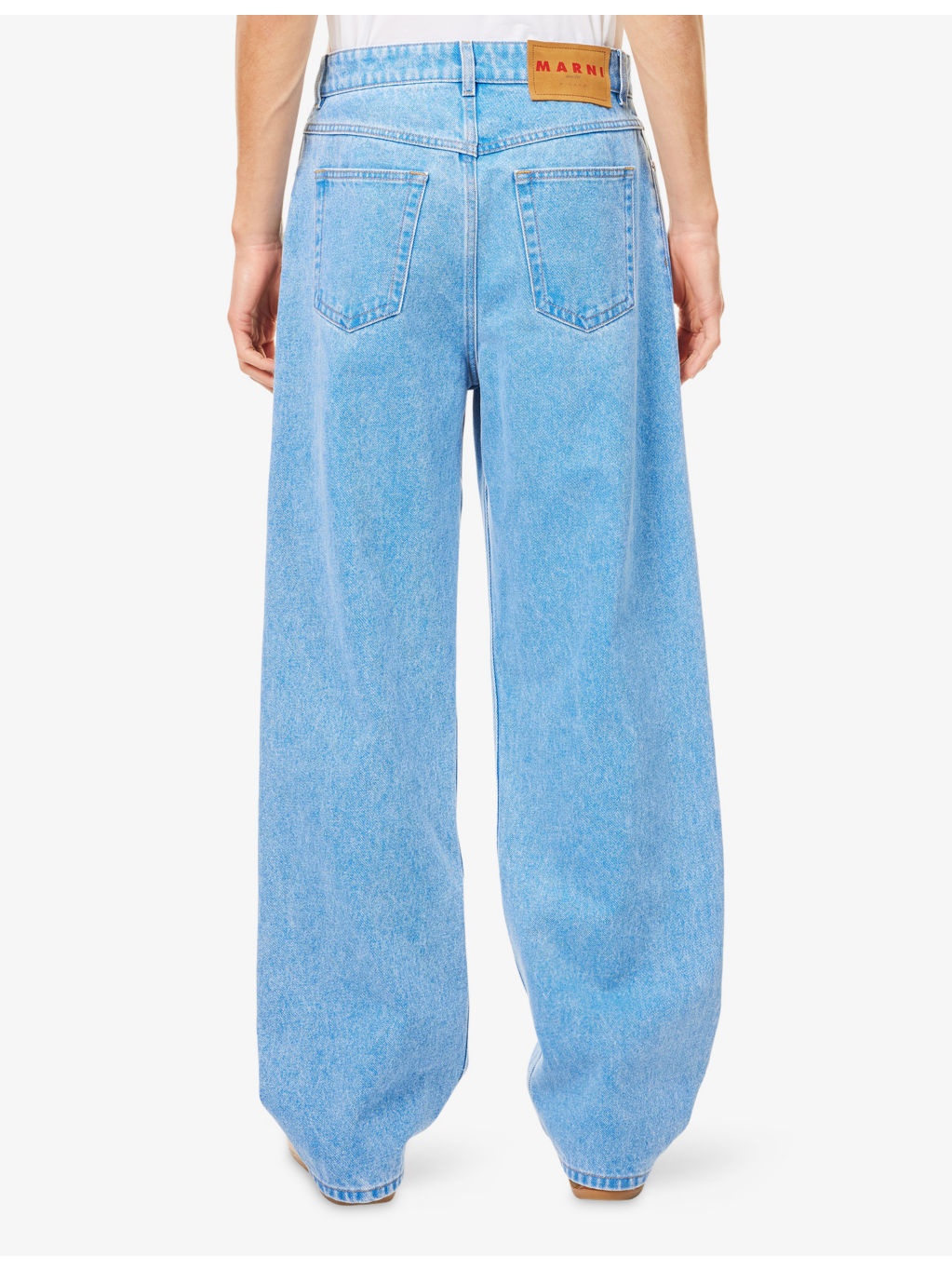 Straight-Leg Topstitched Denim Jeans - 4