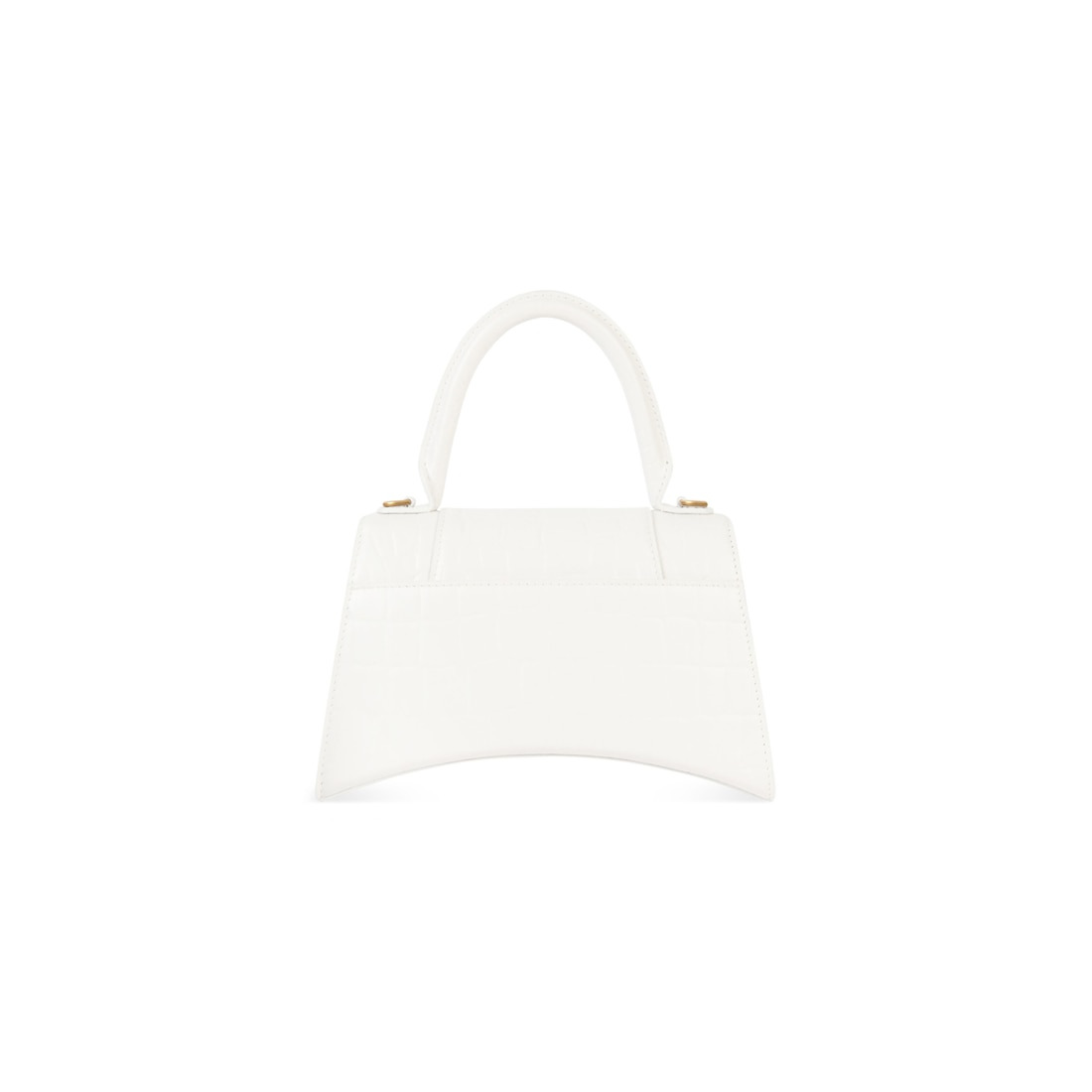Women's Hourglass Small Handbag Crocodile Embossed in White - 2