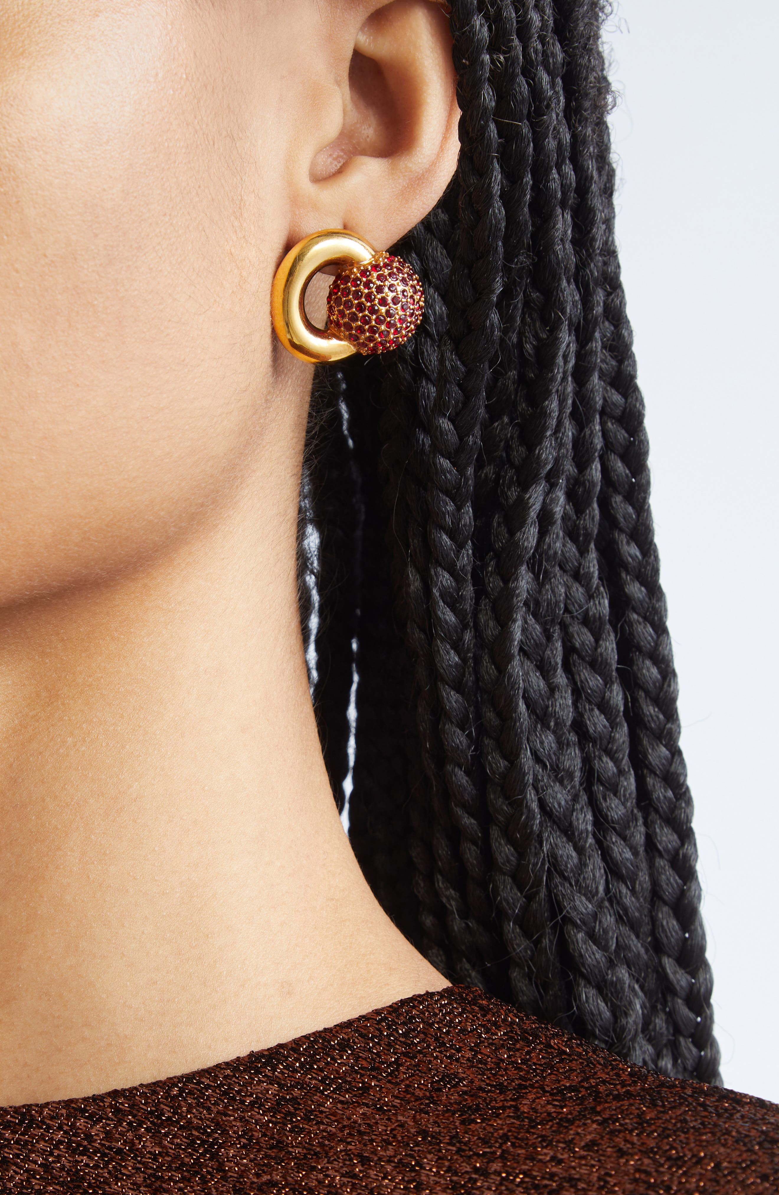 Oscar de la Renta Pavé Sphere Stud Earrings in Red at Nordstrom - 2