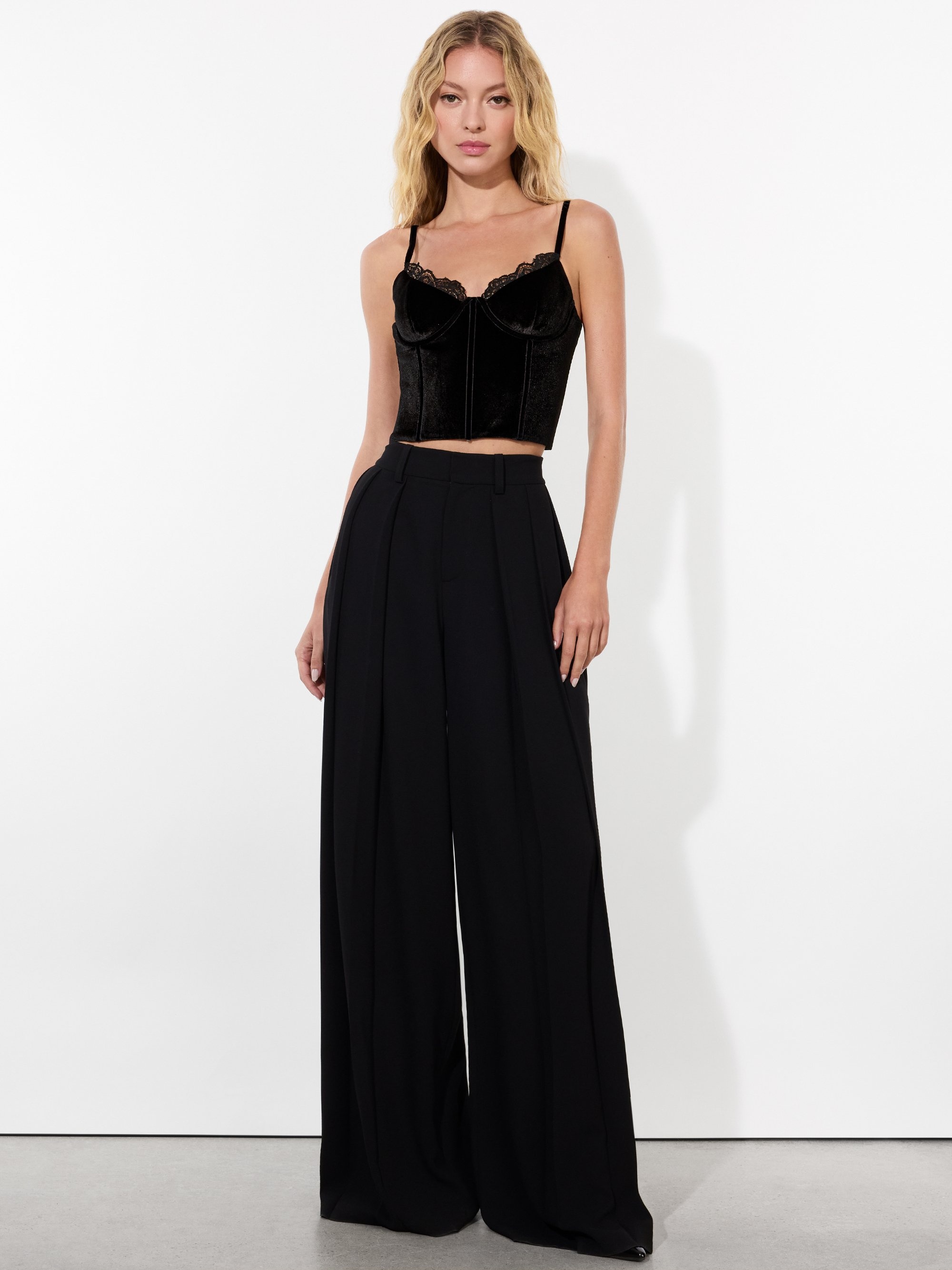 DENNA VELVET CORSET CROPPED TOP - 3