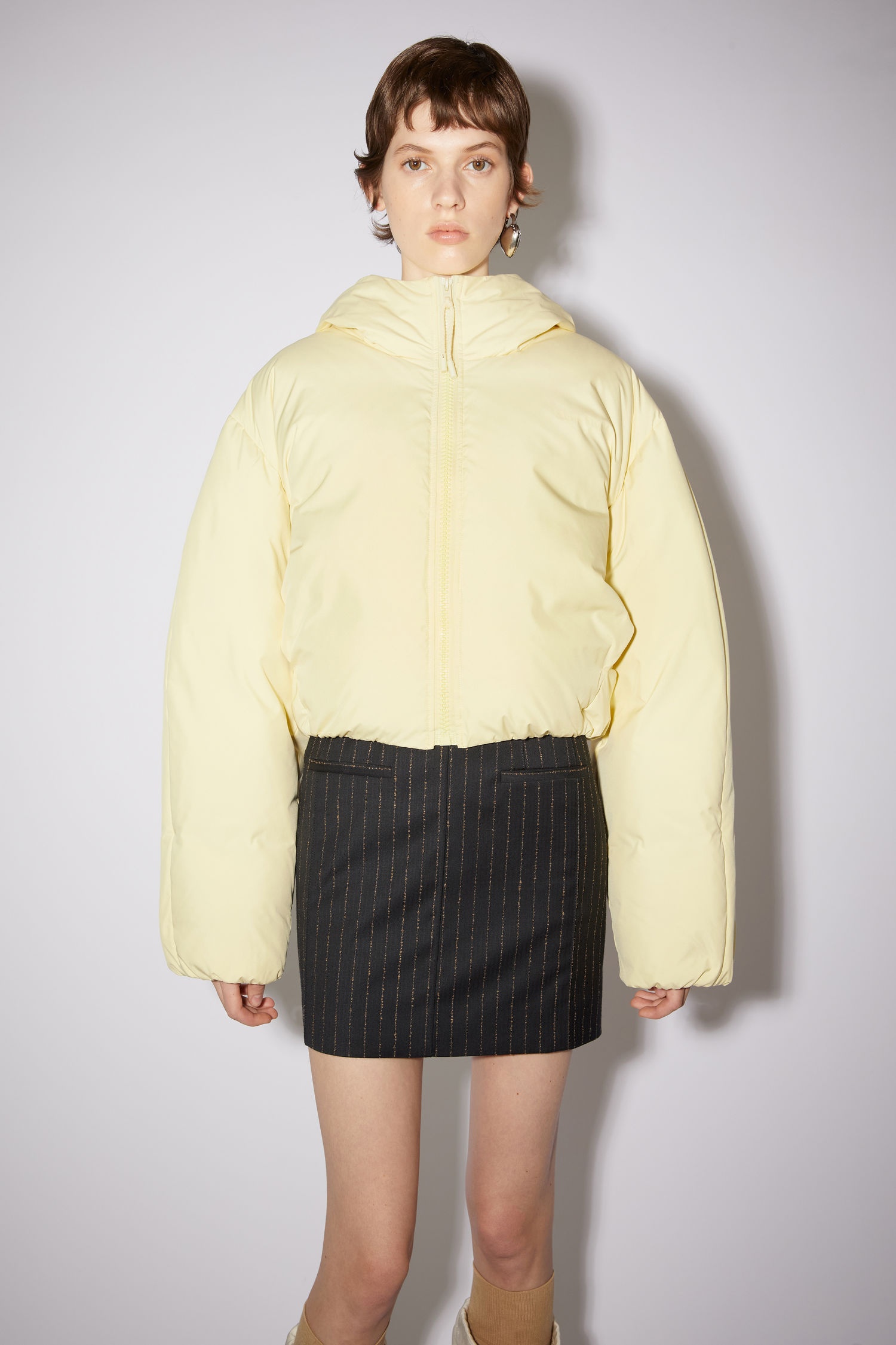 Hooded down jacket - Pale yellow - 5