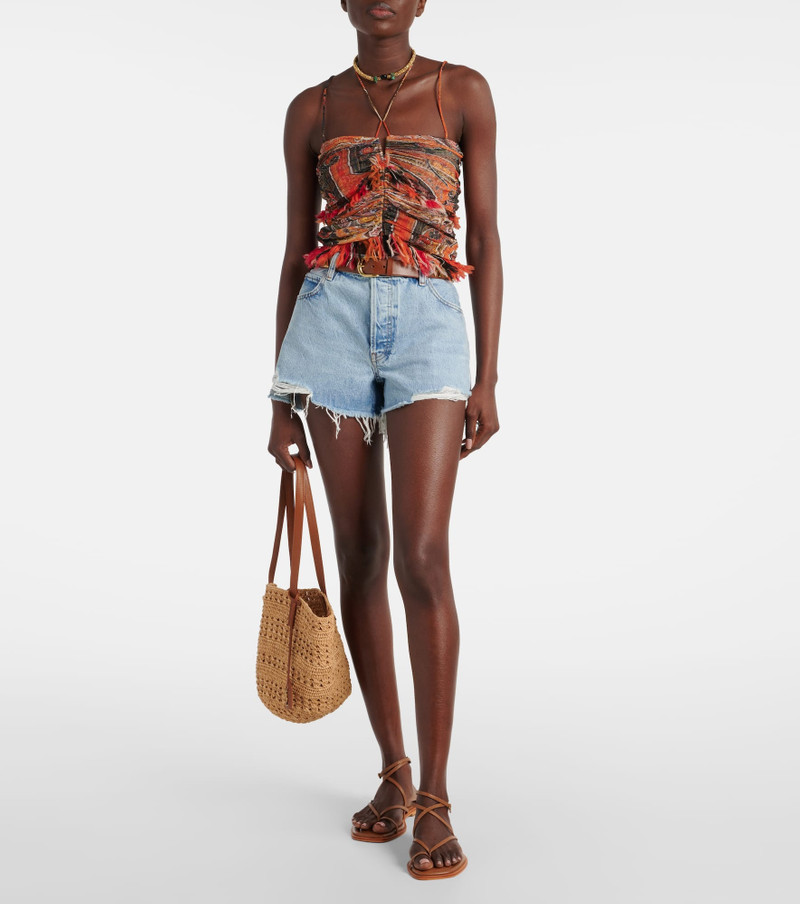 FRAME The Hang mid-rise denim shorts outlook