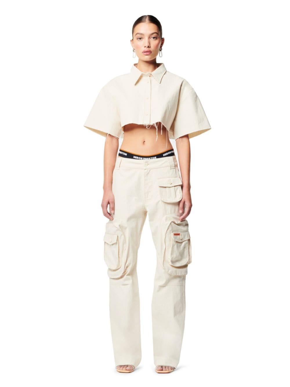 Ex-Ray Canvas Crop Ss Shirt - 2