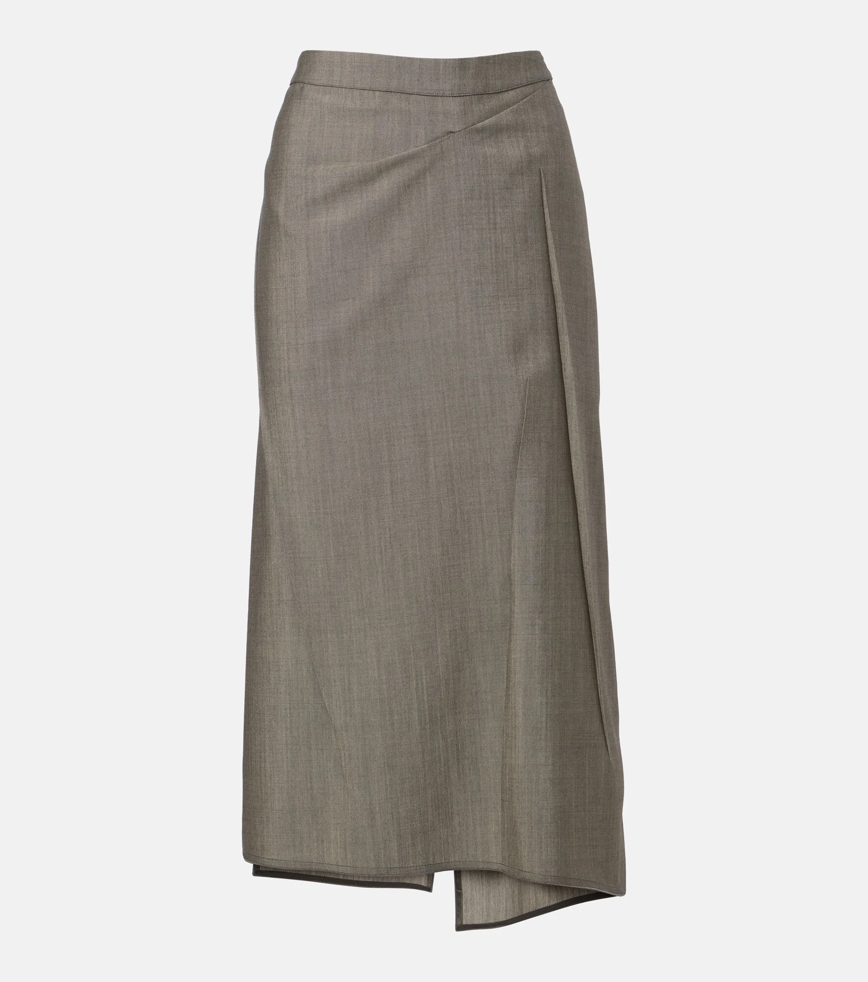 Draped wool and mohair midi skirt - 1
