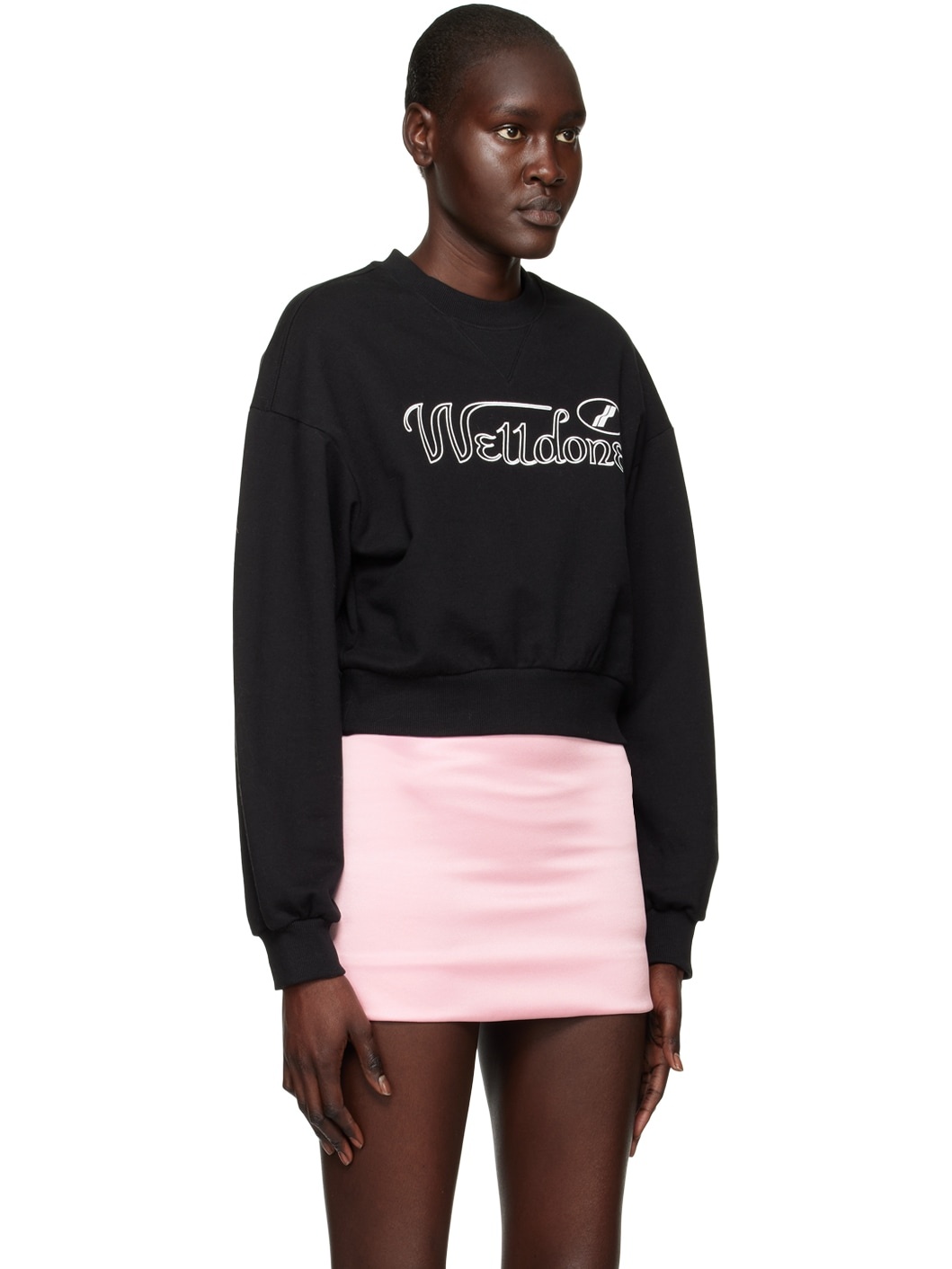 Black Cropped Sweatshirt - 2
