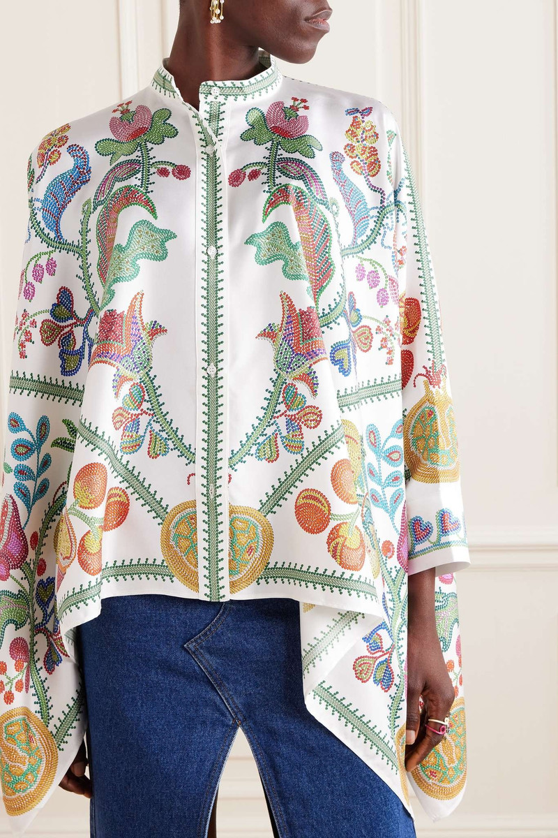 Floral-print silk-twill blouse 3