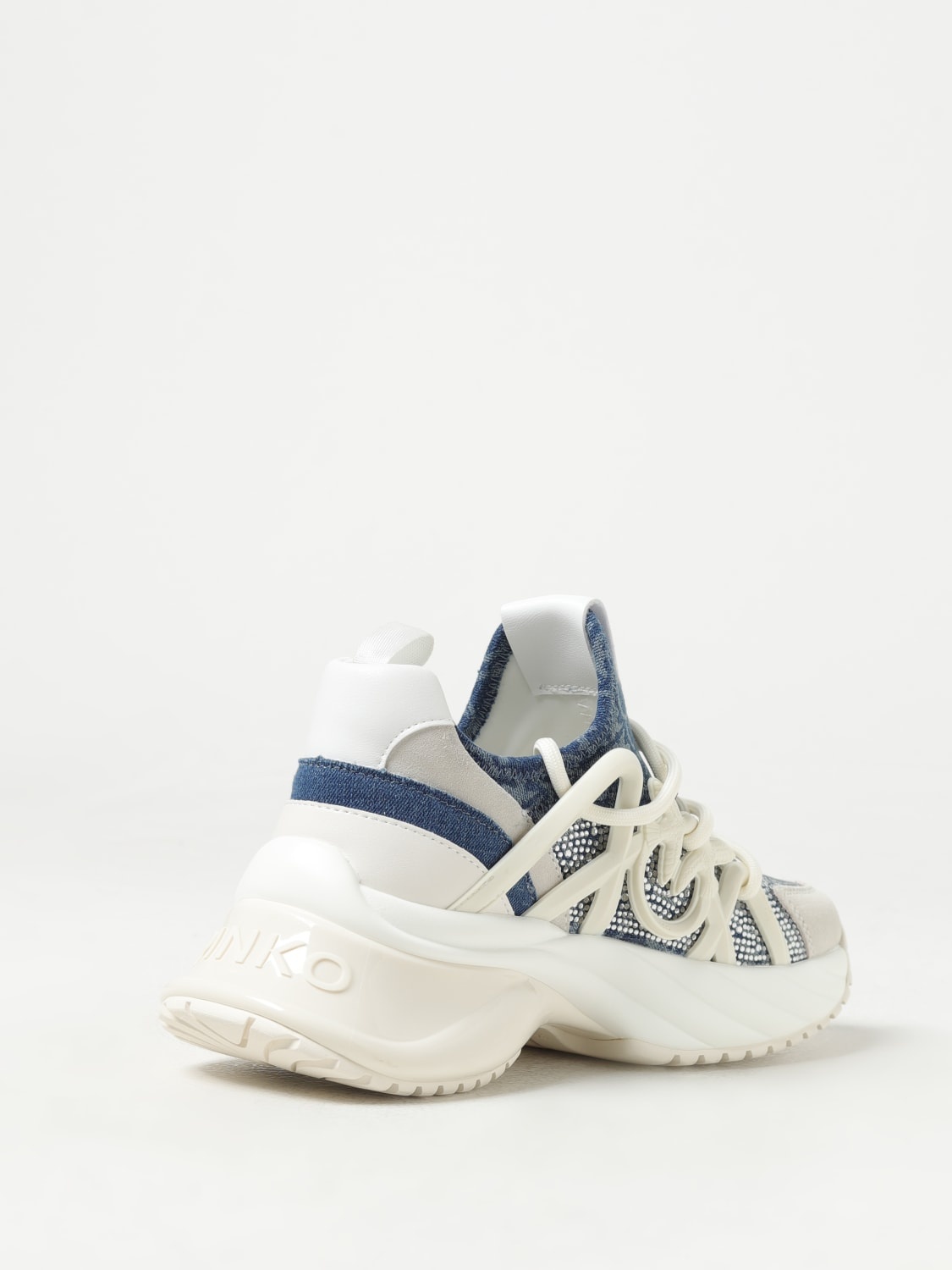 PINKO Pinko Ariel sneakers in printed denim and leather with