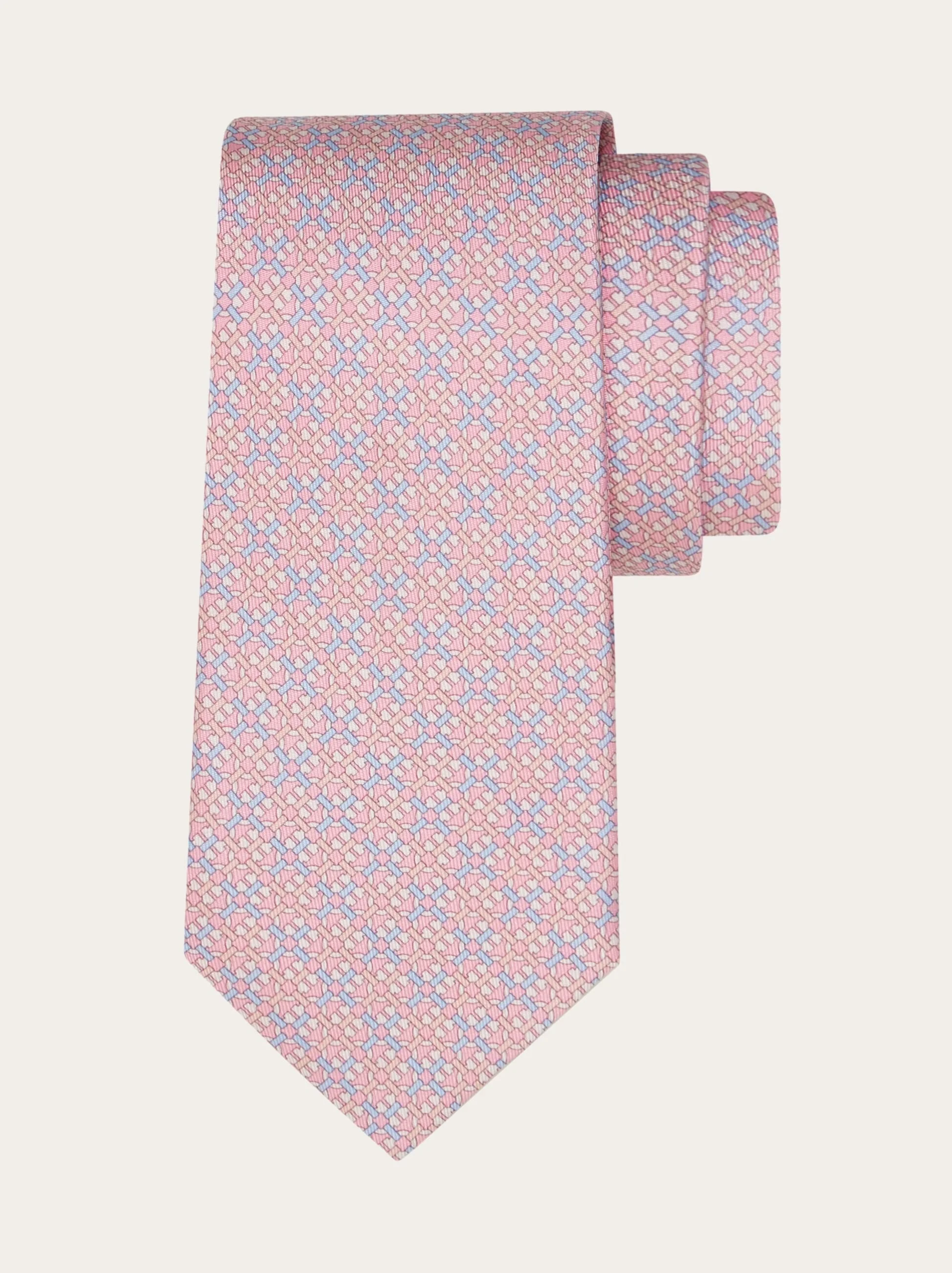 Gancini print silk tie - 1