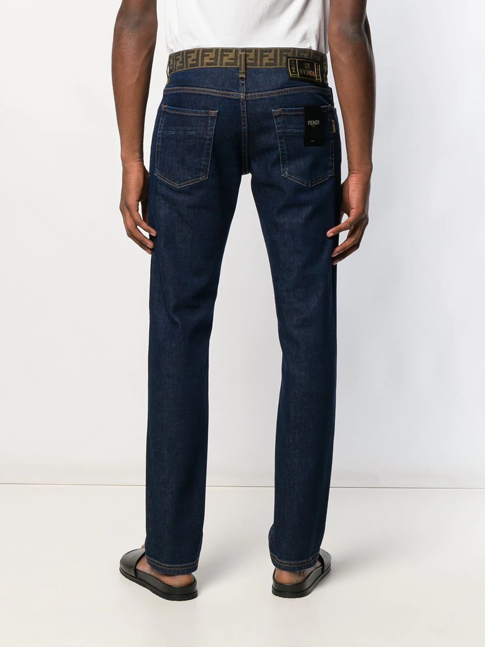 FF motif slim-fit jeans - 4